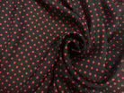 TWILL DE SOIE IMPRIMÉ FONDS NOIR POIS ROUGE MSO