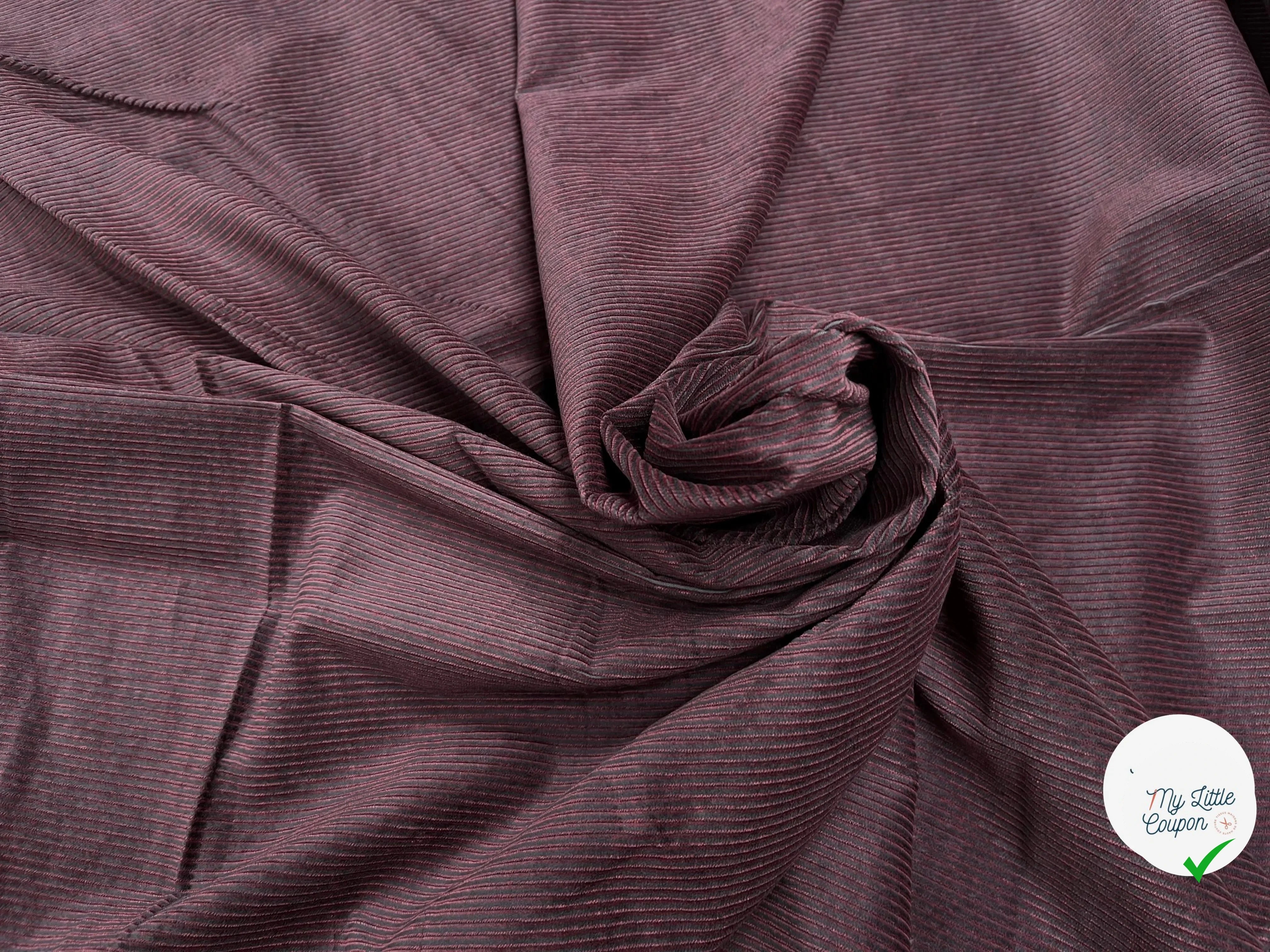 VELOURS 300 RAIES BORDEAUX COTON - My Little Coupon