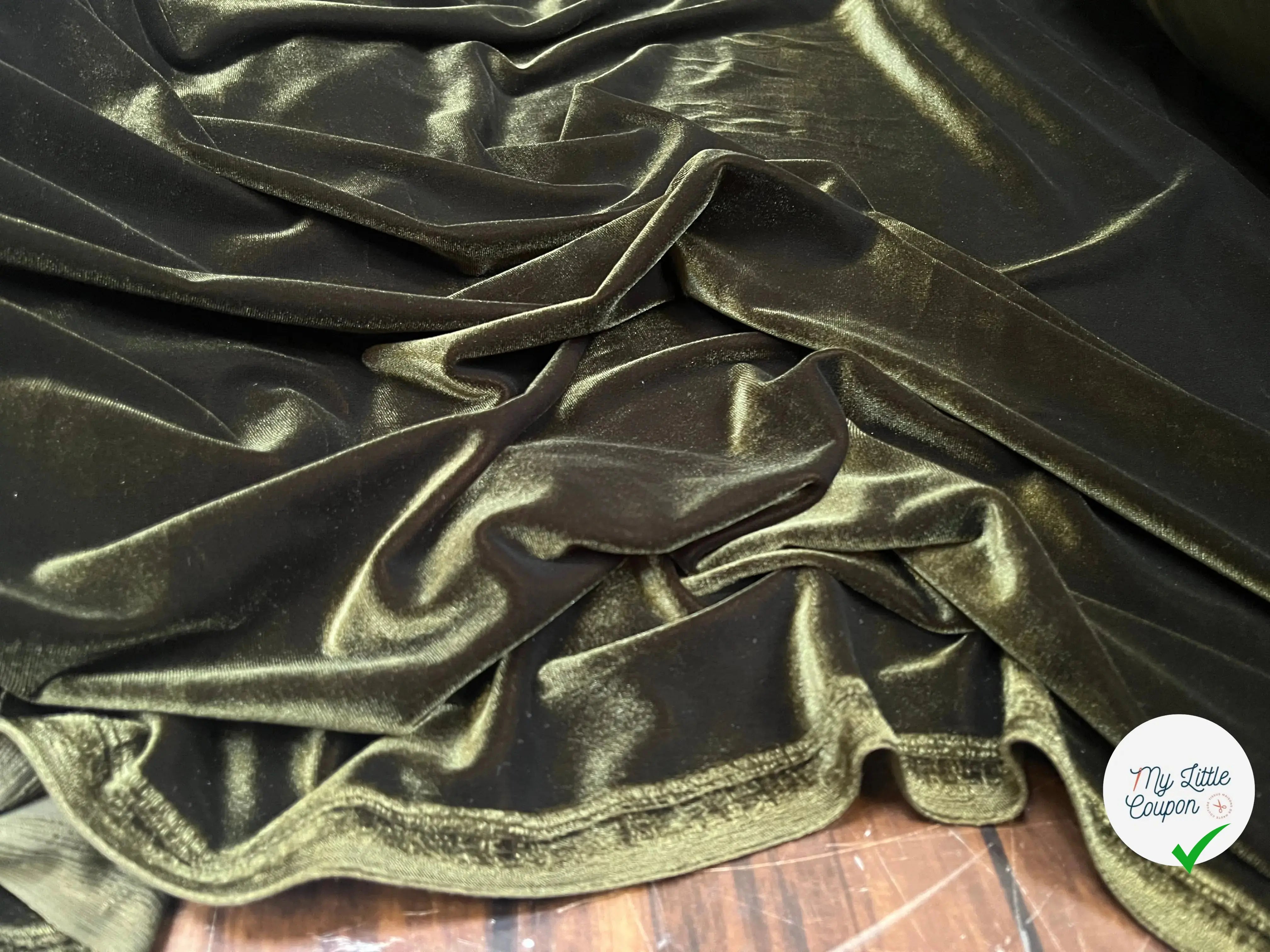 VELOURS CARVICO MAILLE STRETCH KAKI - My Little Coupon