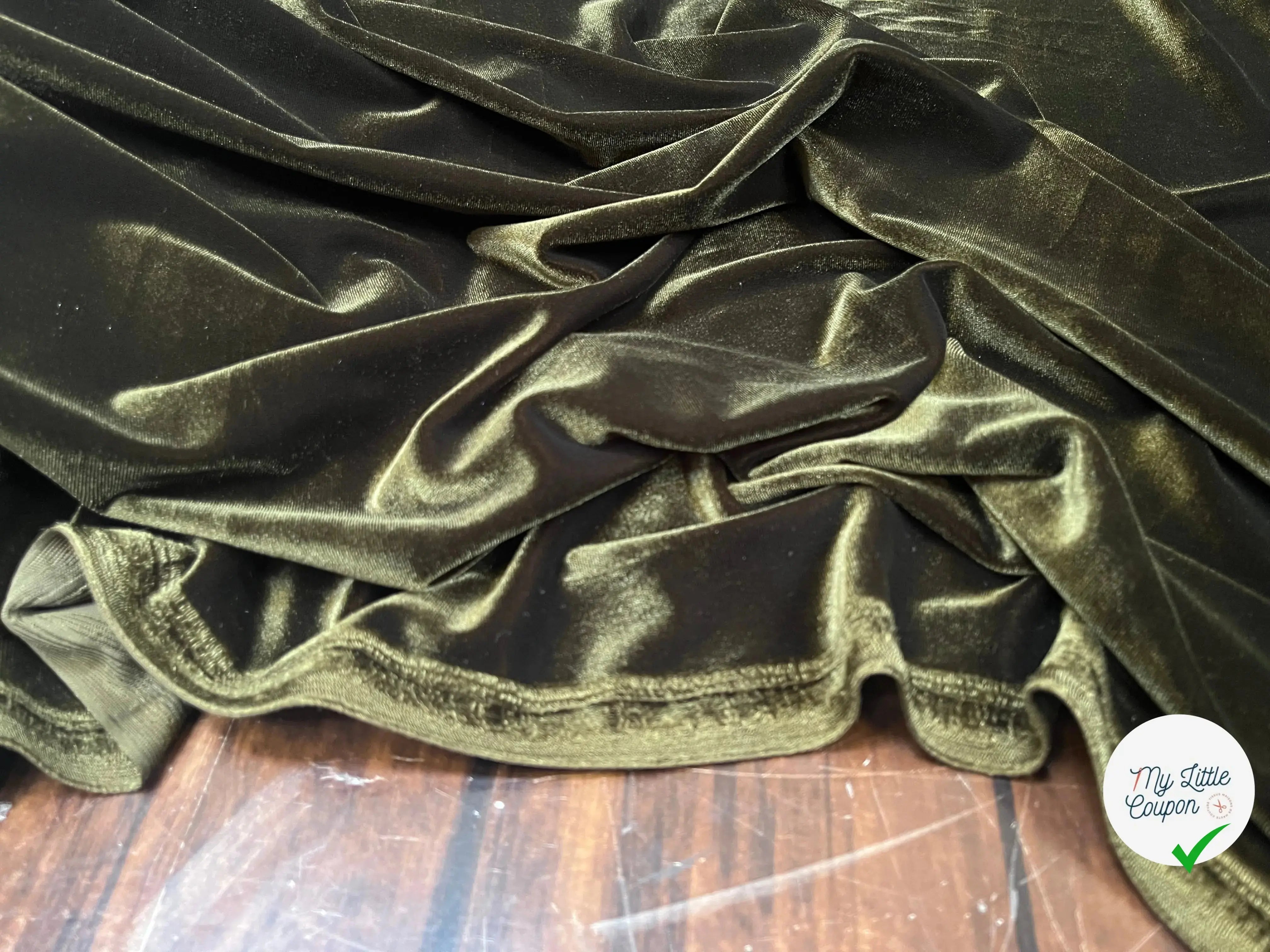 VELOURS CARVICO MAILLE STRETCH KAKI - My Little Coupon
