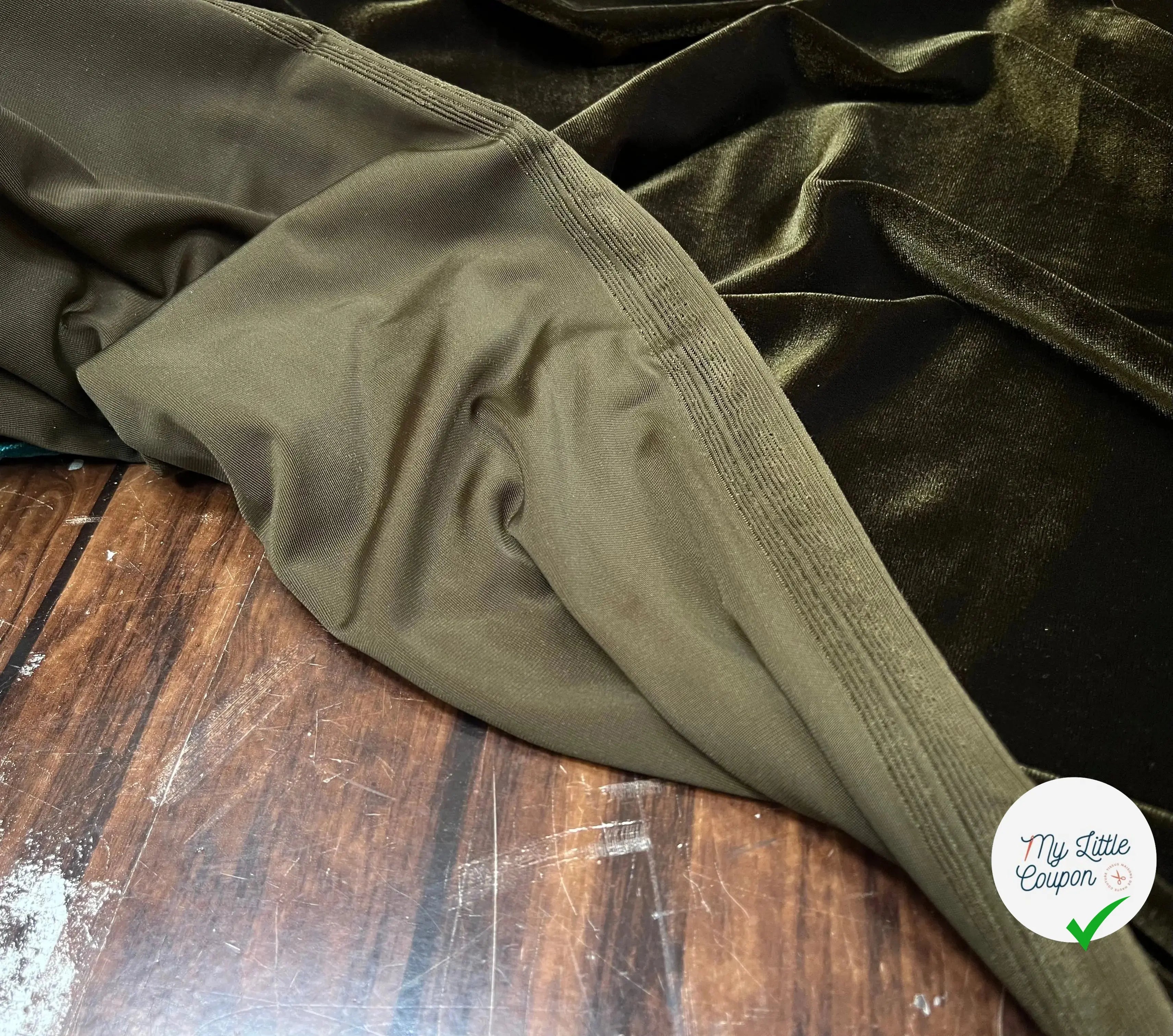 VELOURS CARVICO MAILLE STRETCH KAKI - My Little Coupon
