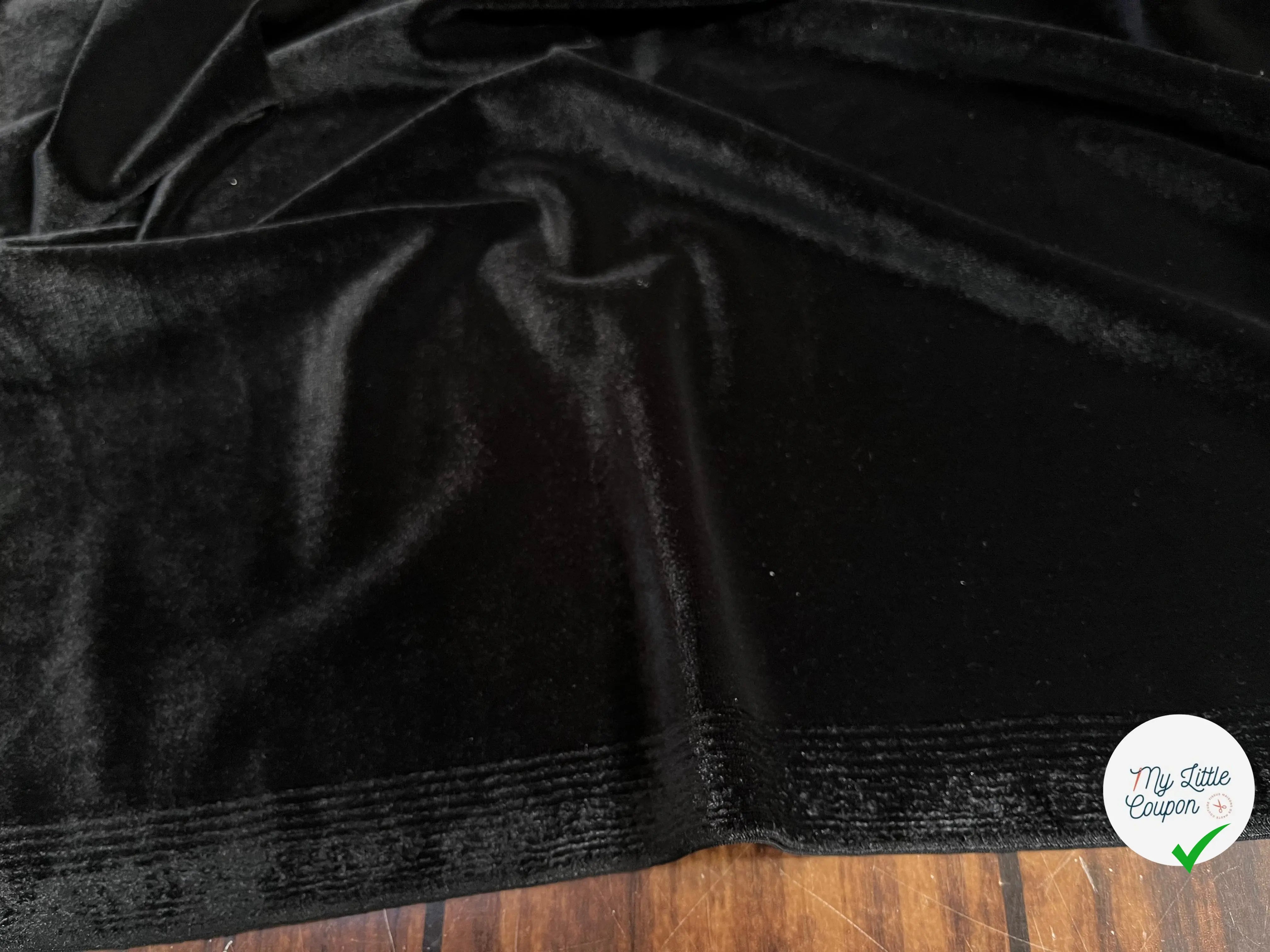 (Chute) VELOURS CARVICO MAILLE STRETCH NOIR - My Little Coupon