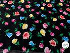 VELOURS DE COTON IMPRIMÉ FLEURS MULTICOLORES - My Little Coupon
