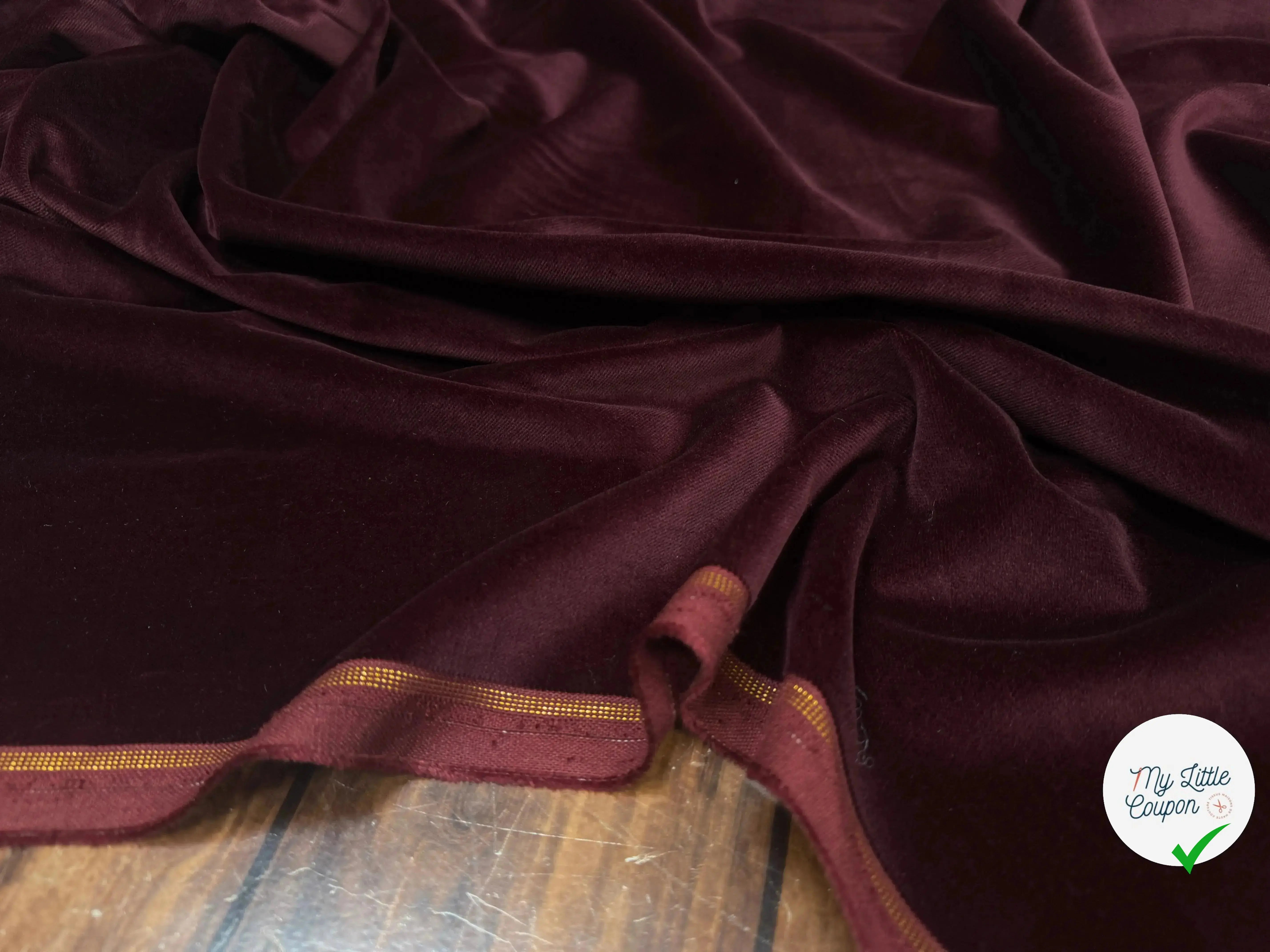 VELOURS DE COTON NIEDIECK ROUGE BORDEAUX - My Little Coupon