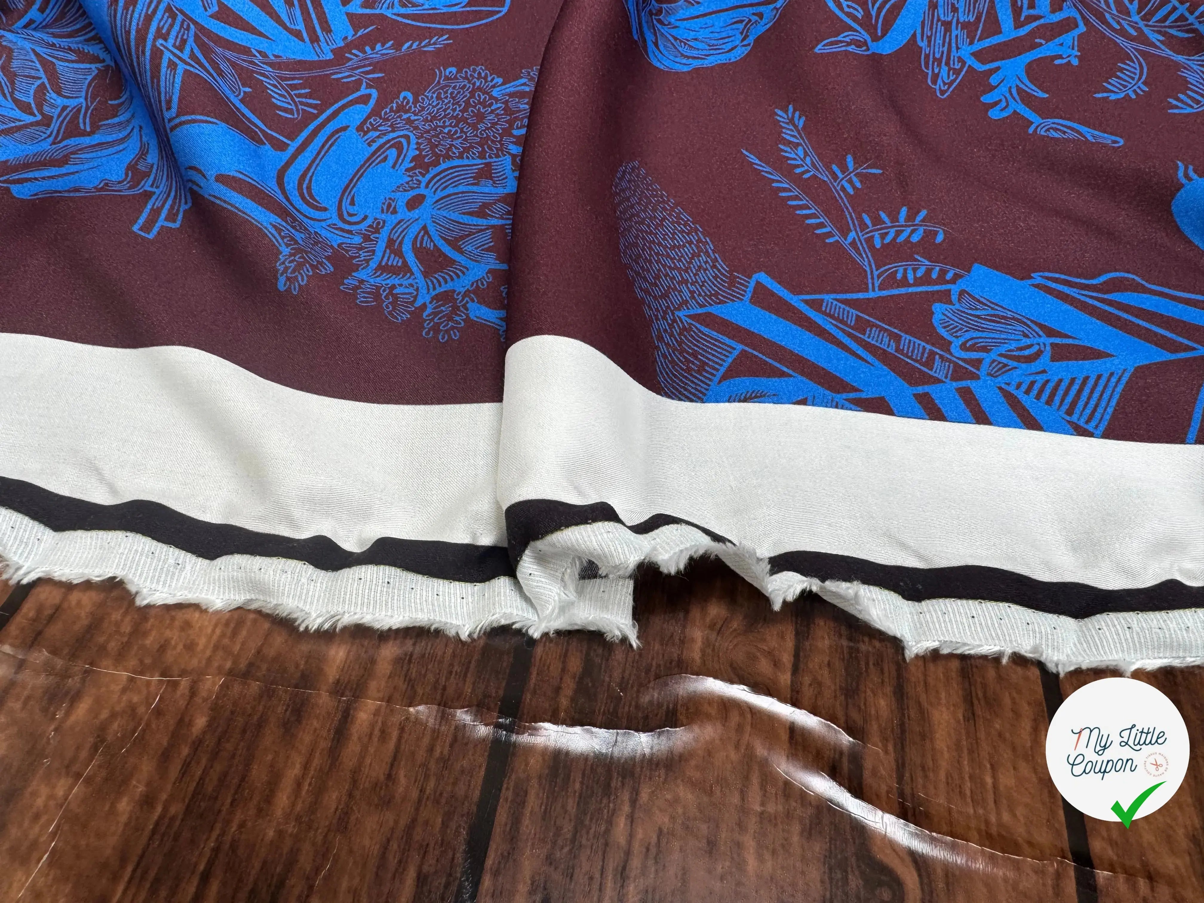 VELOUTINE 100% COTON BLEU ET MARRON - My Little Coupon
