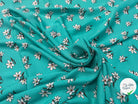 VISCOSE À MOTIF D'HIBISCUS À FOND TURQUOISE - My Little Coupon