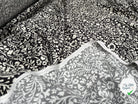 VISCOSE DOUCE FOND GRIS MARRON MOTIFS FLORAL BLANC - My Little Coupon