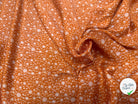 VISCOSE DOUCE TRES LEGEREMENT SATINEE FLEURS SUR SUCRE ROUX - My Little Coupon