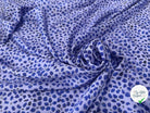 VISCOSE DOUCE TRES LEGEREMENT SATINEE PRINT TACHES MYRTILLE FOND VIOLET - My Little Coupon