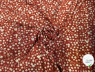 VISCOSE ECOVERO™ LENZING™ IMPRIMÉ FLEURETTE TERRACOTA - My Little Coupon