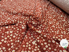 VISCOSE ECOVERO™ LENZING™ IMPRIMÉ FLEURETTE TERRACOTA - My Little Coupon