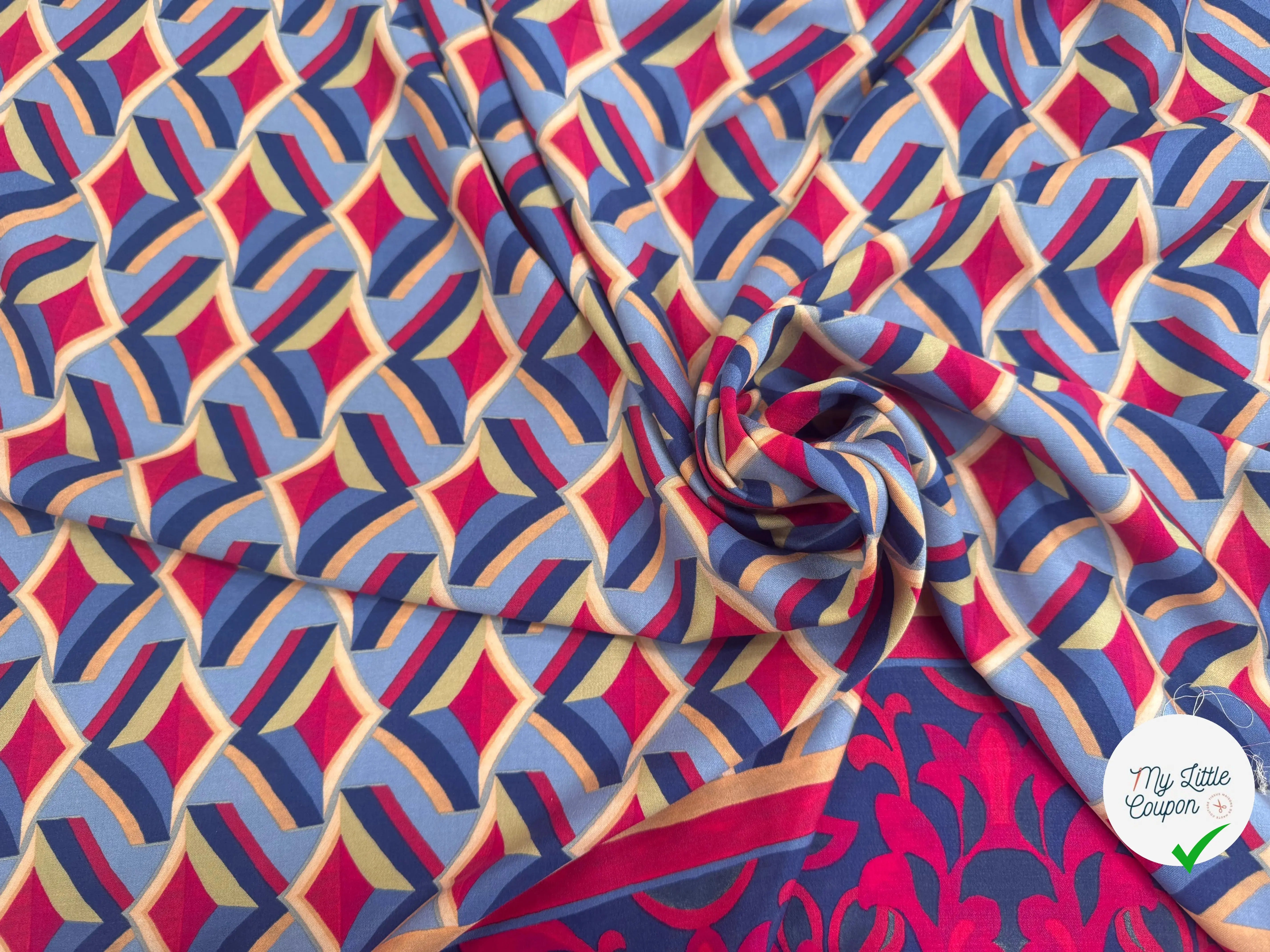 VISCOSE GÉOMÉTRIQUE ROYALE AVEC BASE - My Little Coupon