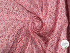 VISCOSE IMPRIMÉ MOTIF PETITES FLEURS ORANGE ROUGE VIOLET - My Little Coupon