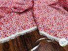 VISCOSE IMPRIMÉ MOTIF PETITES FLEURS ORANGE ROUGE VIOLET - My Little Coupon