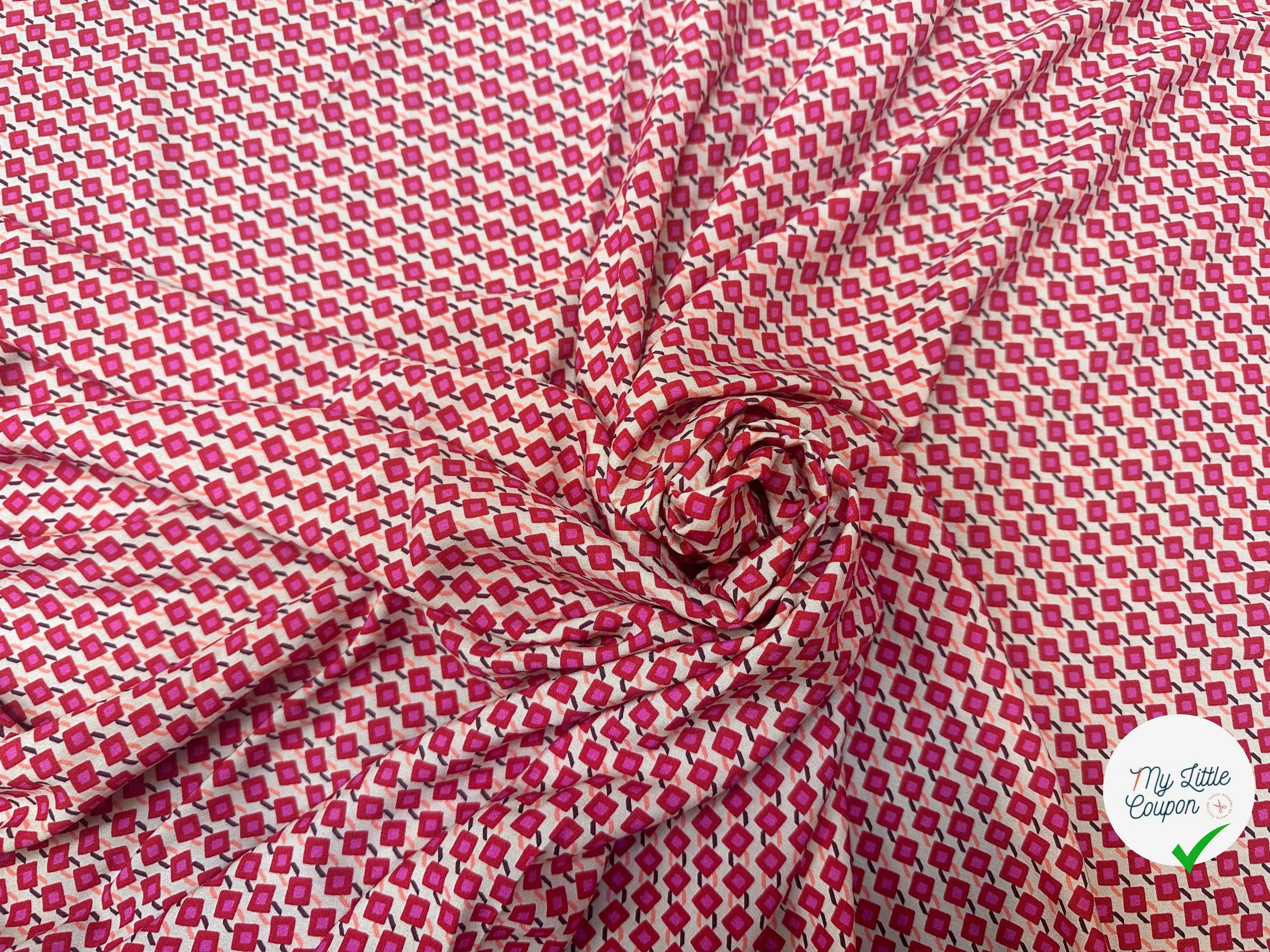 VISCOSE ITALIENNE GEOMETRICA ROSA - My Little Coupon