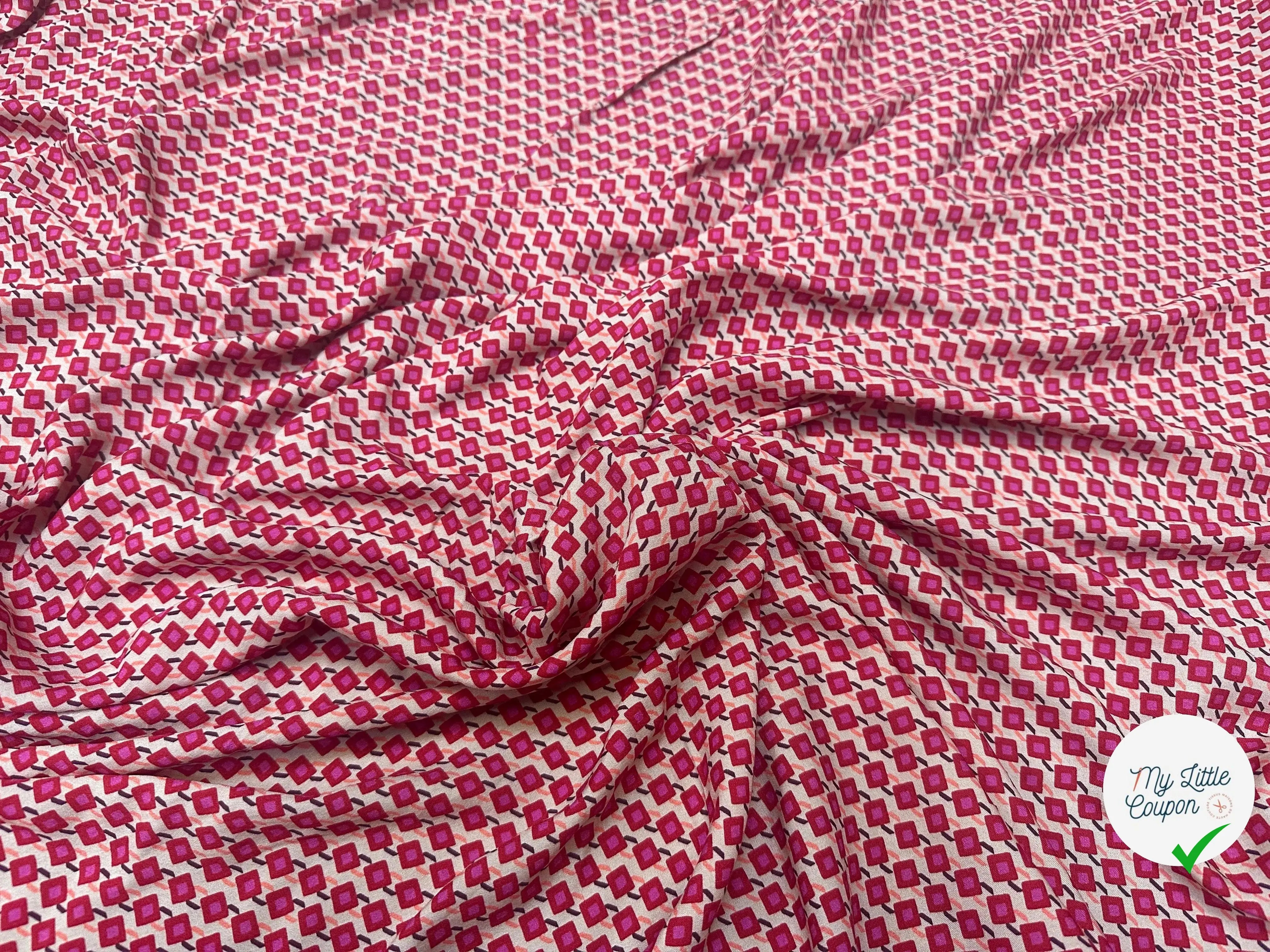 VISCOSE ITALIENNE GEOMETRICA ROSA - My Little Coupon