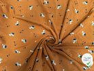 VISCOSE ORANGE CITROUILLE AVEC MOTIFS FLEURS ET TRASS DORÉS - My Little Coupon