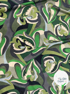 VISCOSE VERTE & CREME MOTIF FLORAL - My Little Coupon