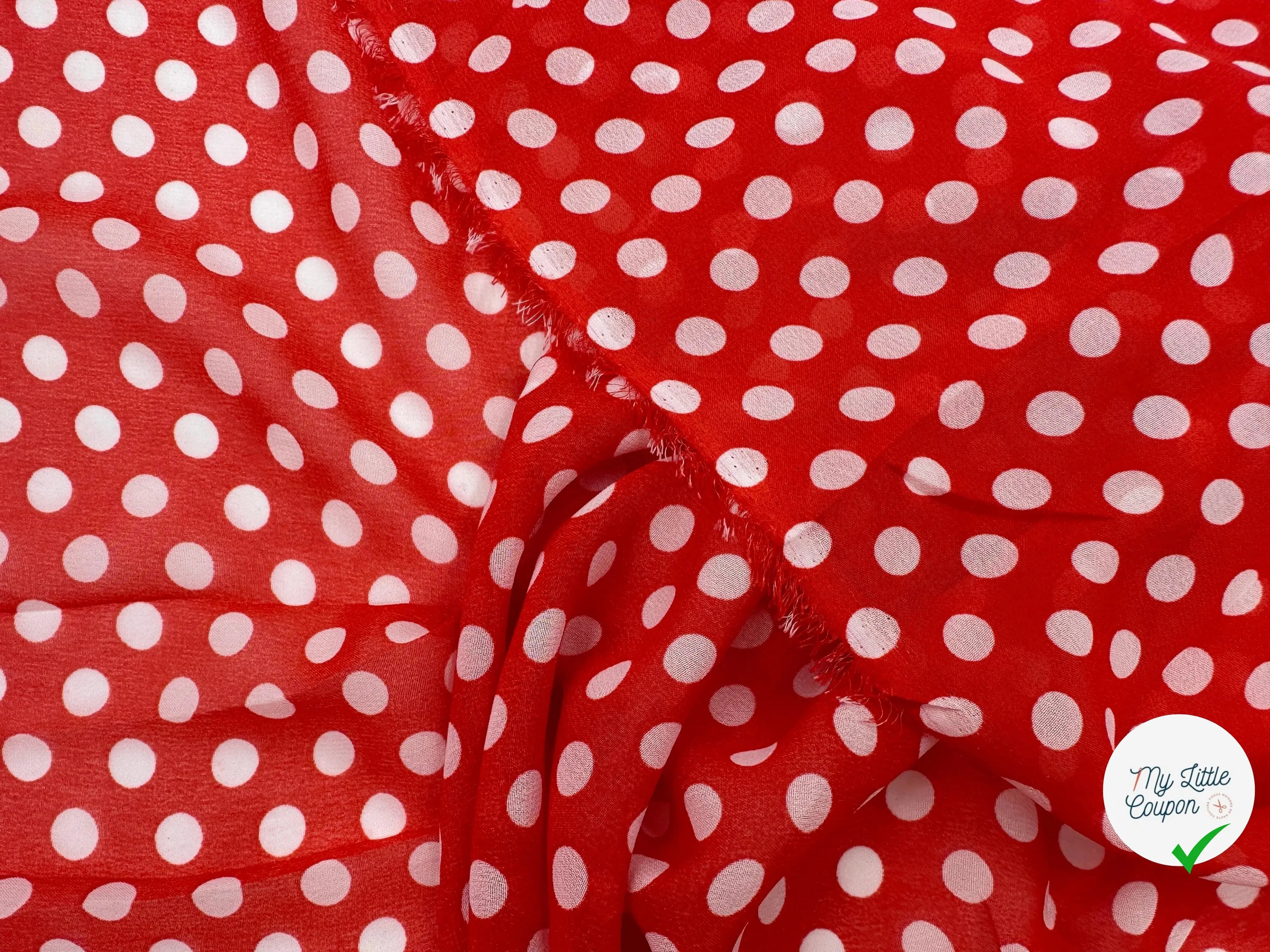 VOILE CHIFFON POIS ROUGE CLASSIQUE ET PANACHE MLC INTERN