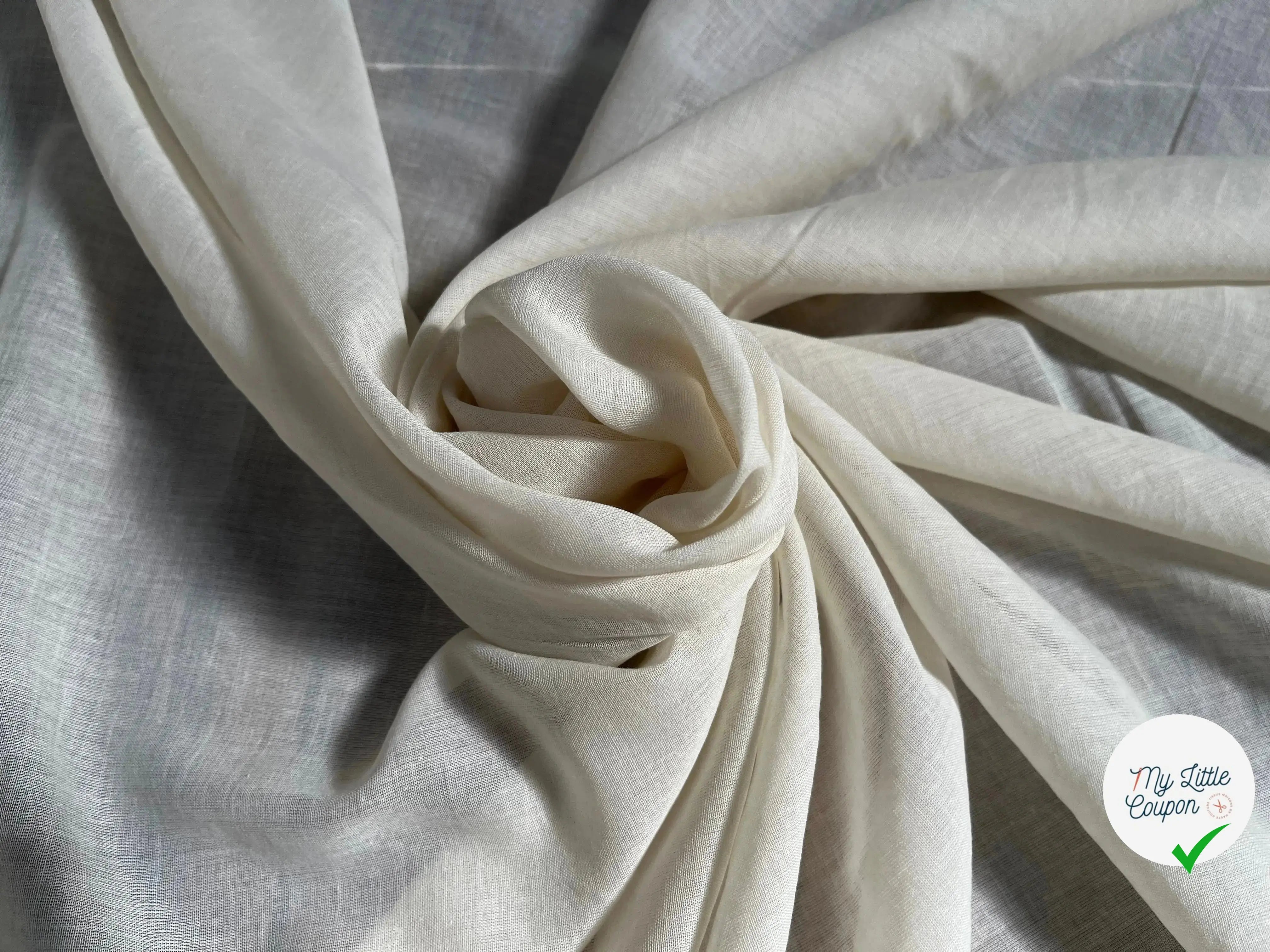 VOILE DE COTON COULEUR NATURELLE UNI - My Little Coupon