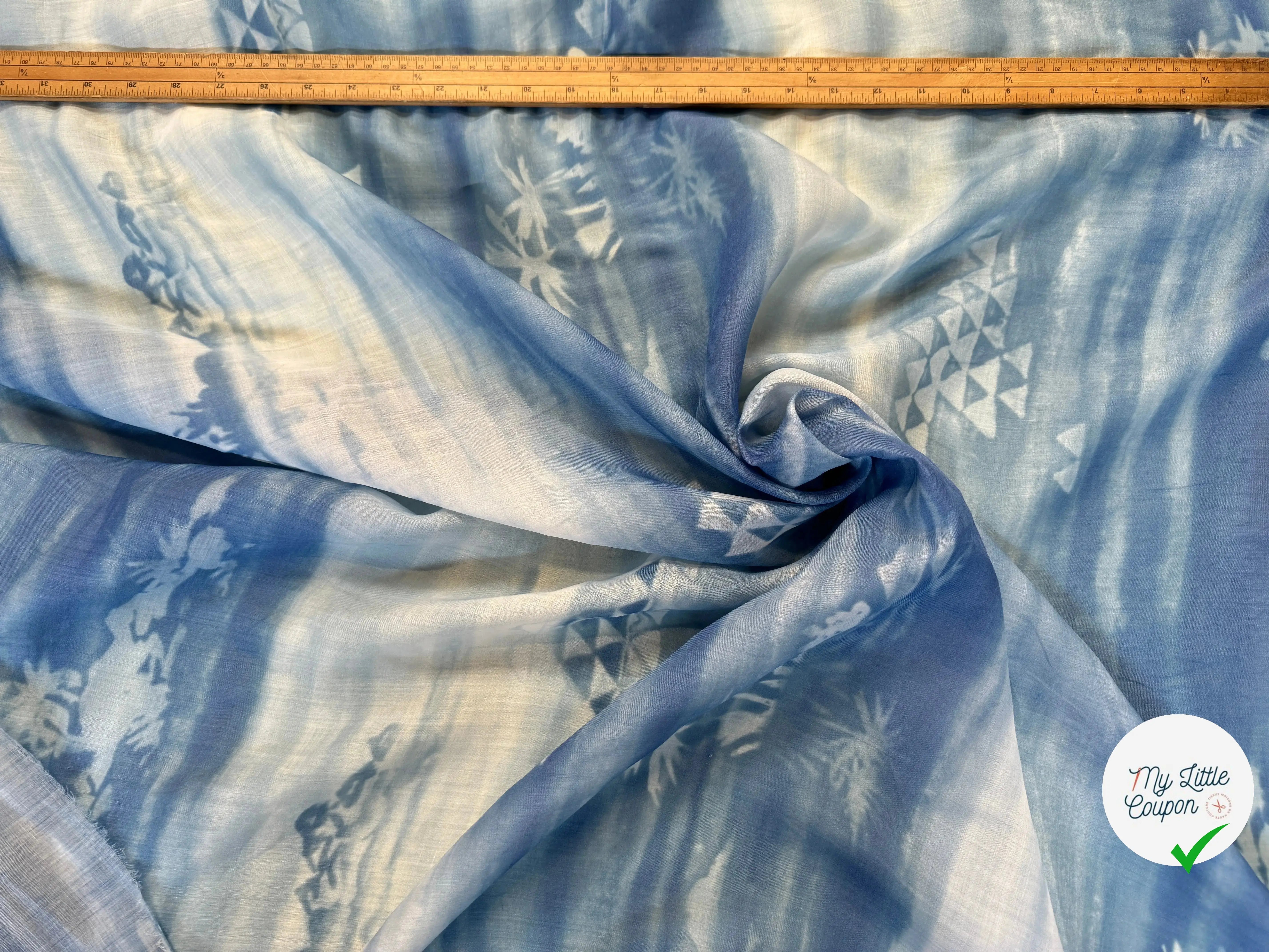 VOILE DE COTON EMERISÉ VOYAGE BLEUTÉ - My Little Coupon