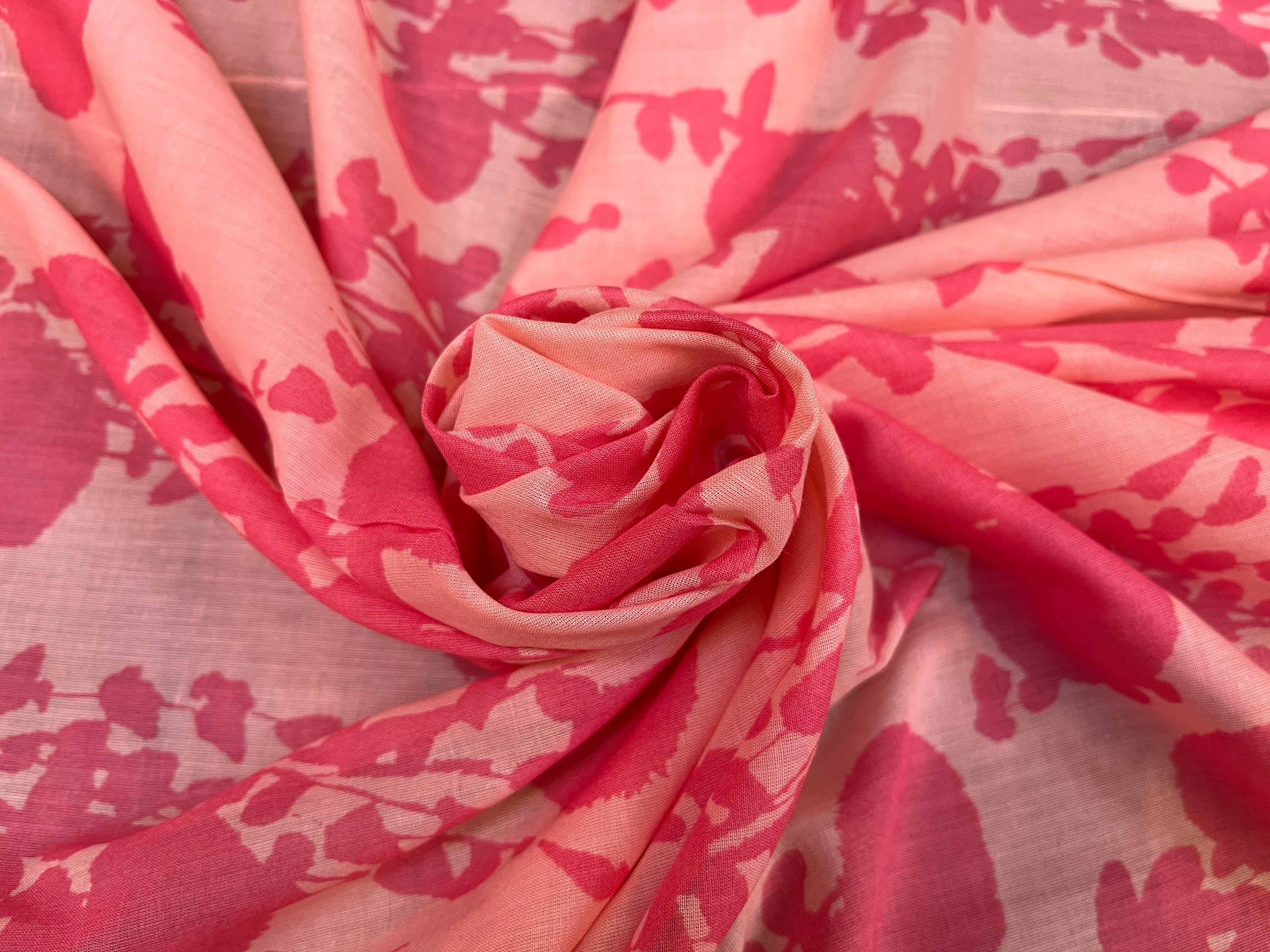 VOILE DE COTON IMPRESSION DE ROSE FLORAL - My Little Coupon