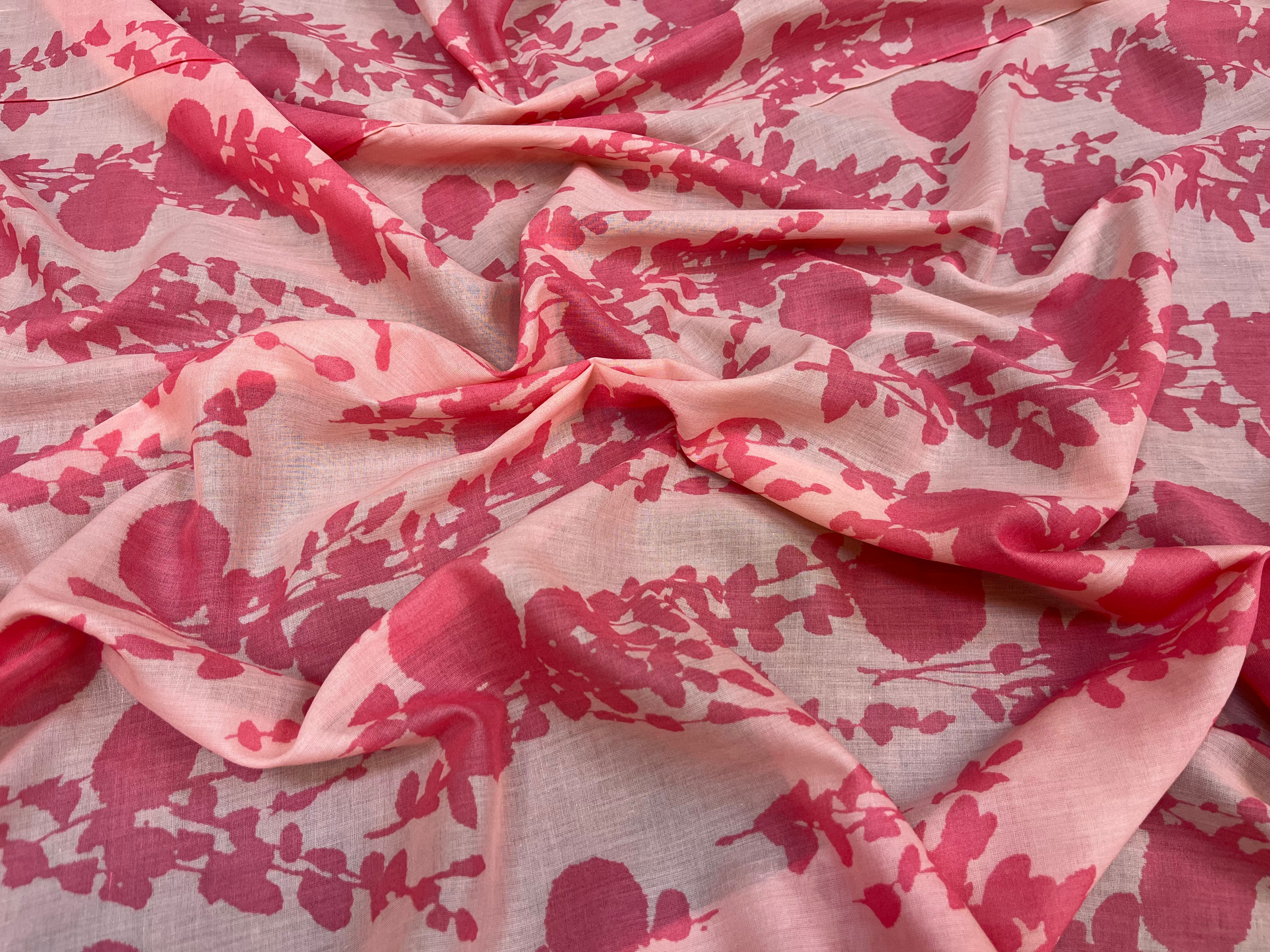 VOILE DE COTON IMPRESSION DE ROSE FLORAL - My Little Coupon