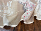 VOILE DE COTON ROSACE FLORALE MULTICOLORE FOND GRIS - My Little Coupon