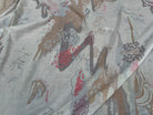 VOILE DE COTON ROSACE FLORALE MULTICOLORE FOND GRIS - My Little Coupon