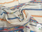 VOILE DE COTON SOIE FOND BEIGE MOTIFS HIPPIE - My Little Coupon