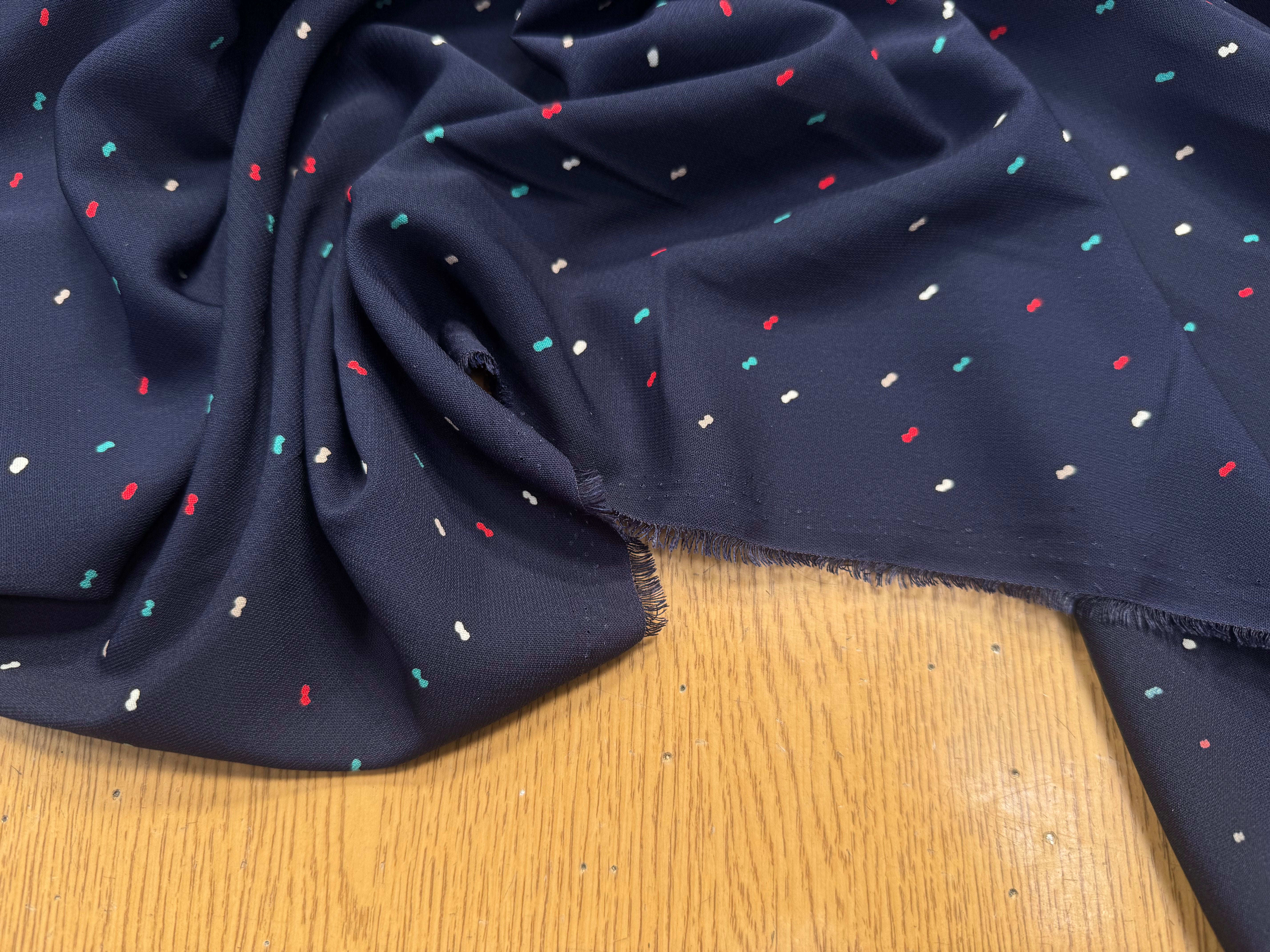 WOOLPEACH FOND NAVY MOTIFS GÉOMÉTRIQUES CIRCULAIRES MARRON - My Little Coupon