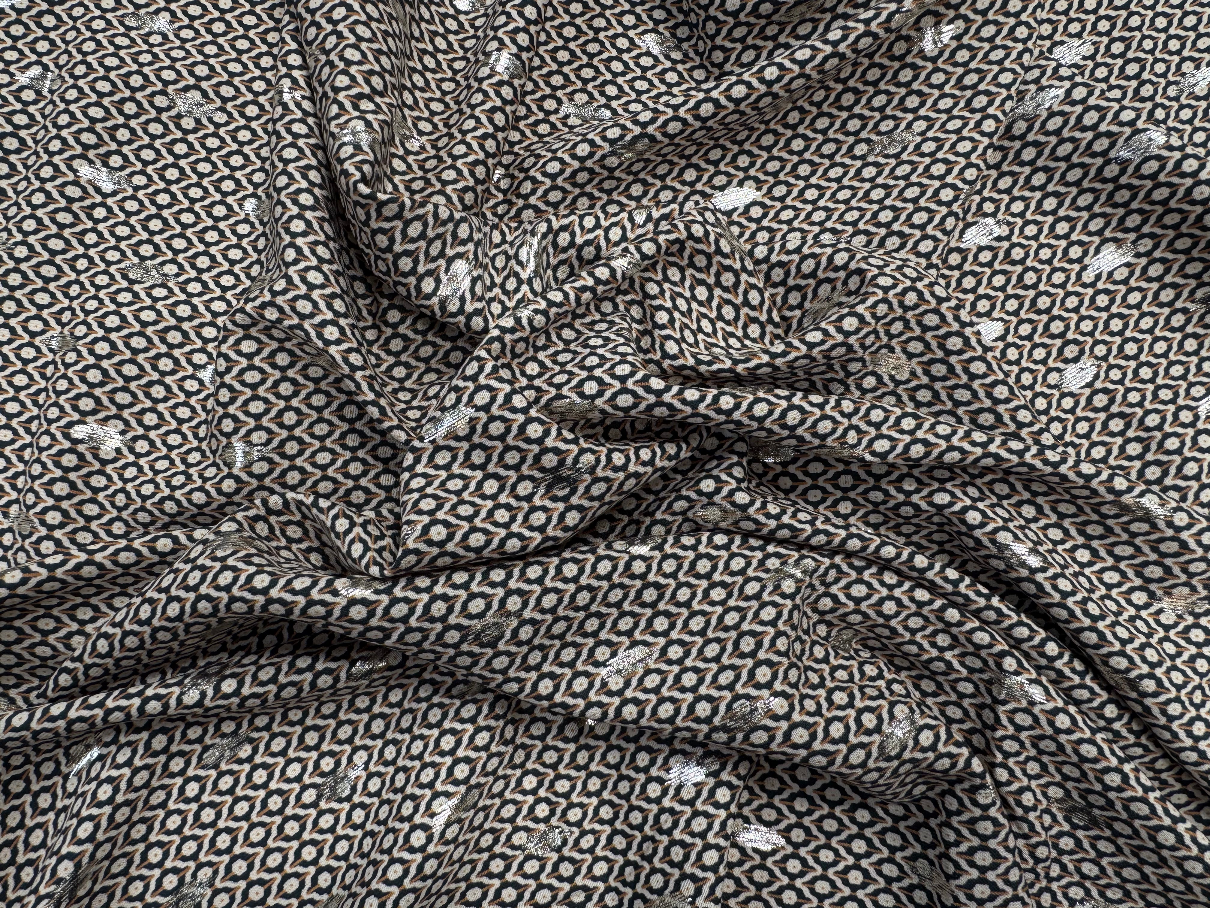 WOOLPEACH FOND VERT MOTIFS GÉOMÉTRIQUES MARRON ET VERT DETAILS DORÉ - My Little Coupon