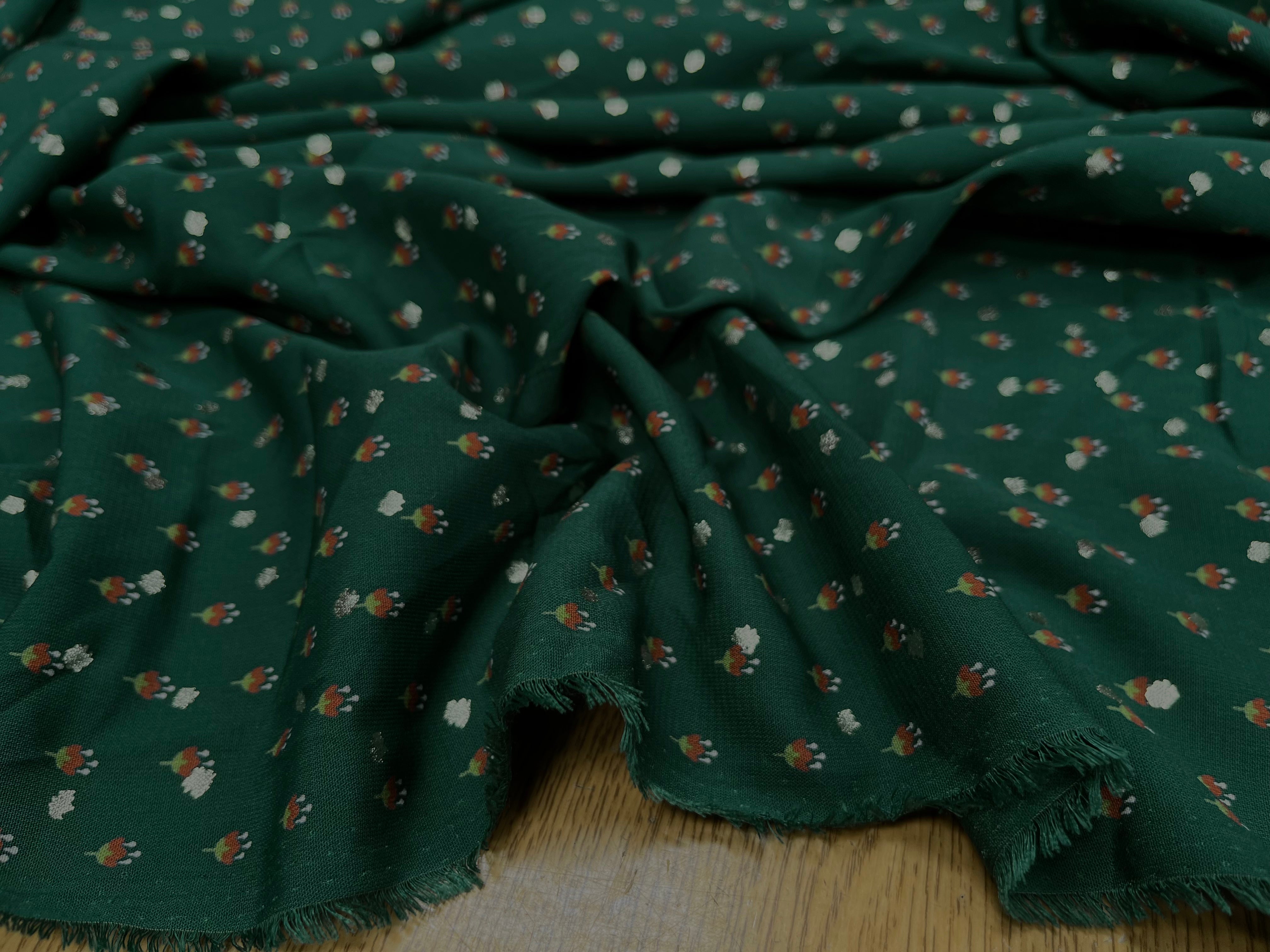 WOOLPEACH VERT PETIT FLEUR TACHE ARGENTÉE - My Little Coupon