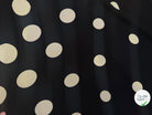 CREPE MAROCAIN 100% VISCOSE NOIR POIS BLANC CASSÉ - My Little Coupon
