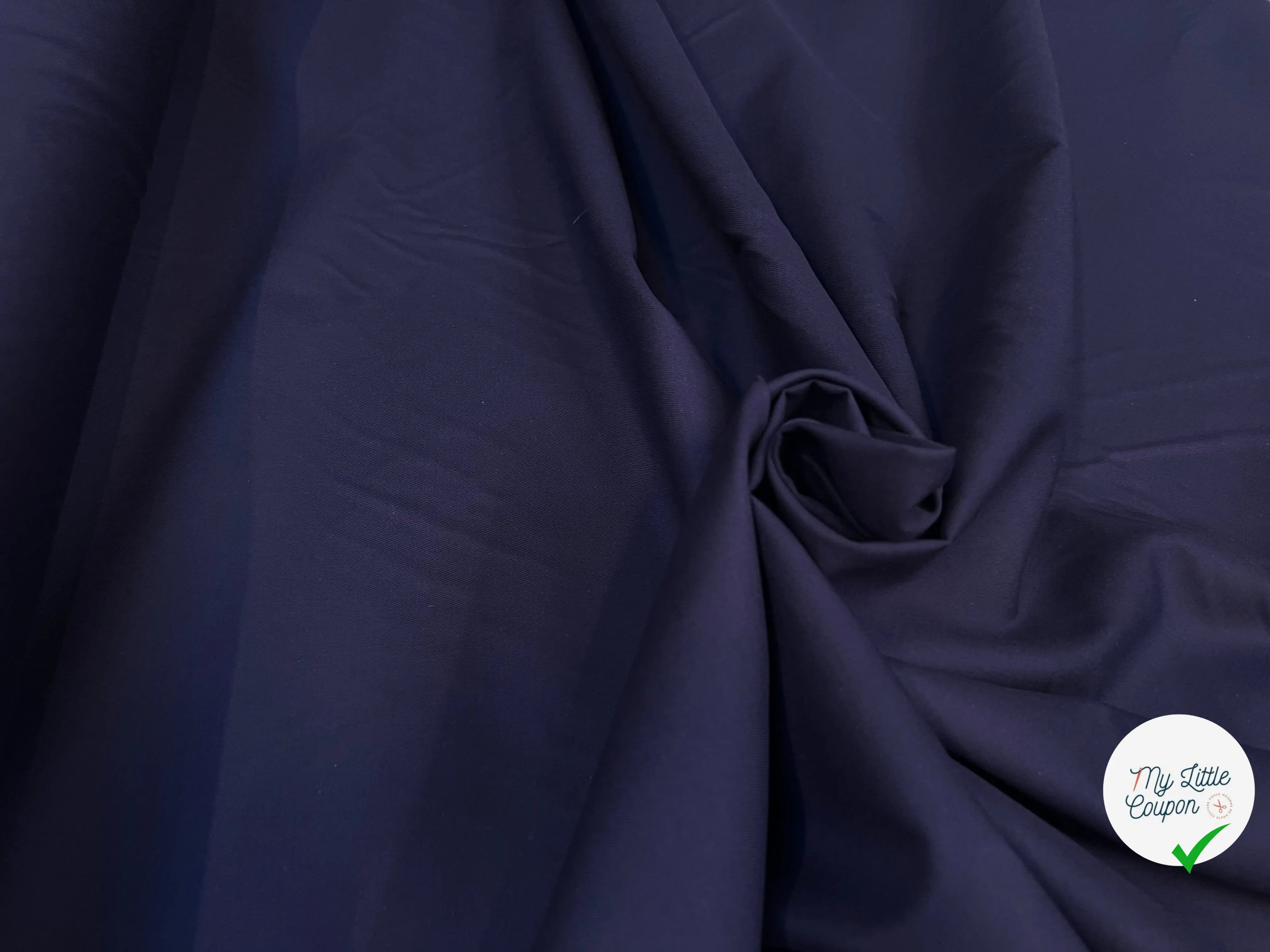 (Chute)GABARDINE DE COTON FINEMENT SERGÉ BLEU - My Little Coupon
