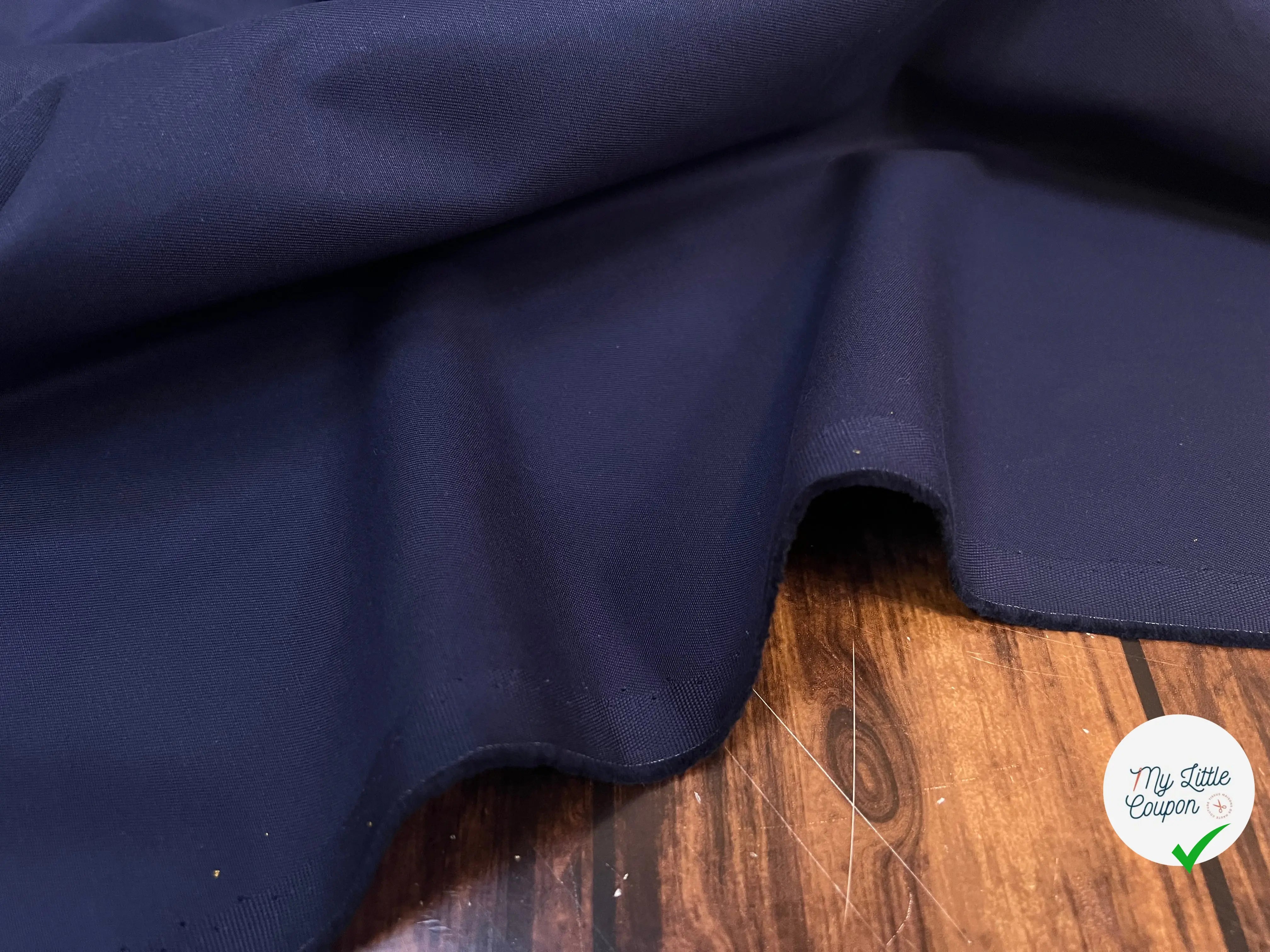 (Chute)GABARDINE DE COTON FINEMENT SERGÉ BLEU - My Little Coupon