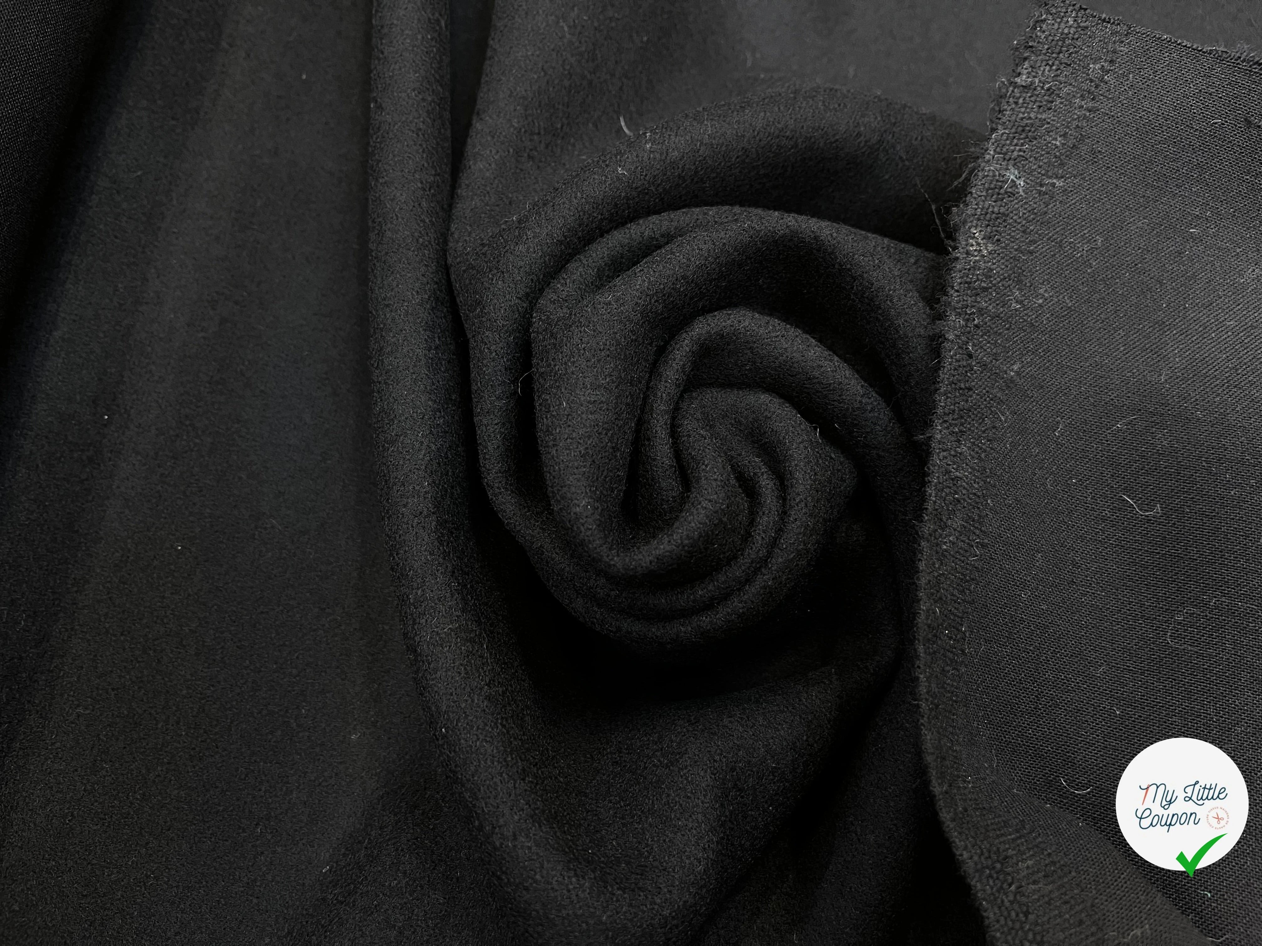 (Chute)LAINAGE MANTEAU NOIR 90% LAINE 160CM - My Little Coupon