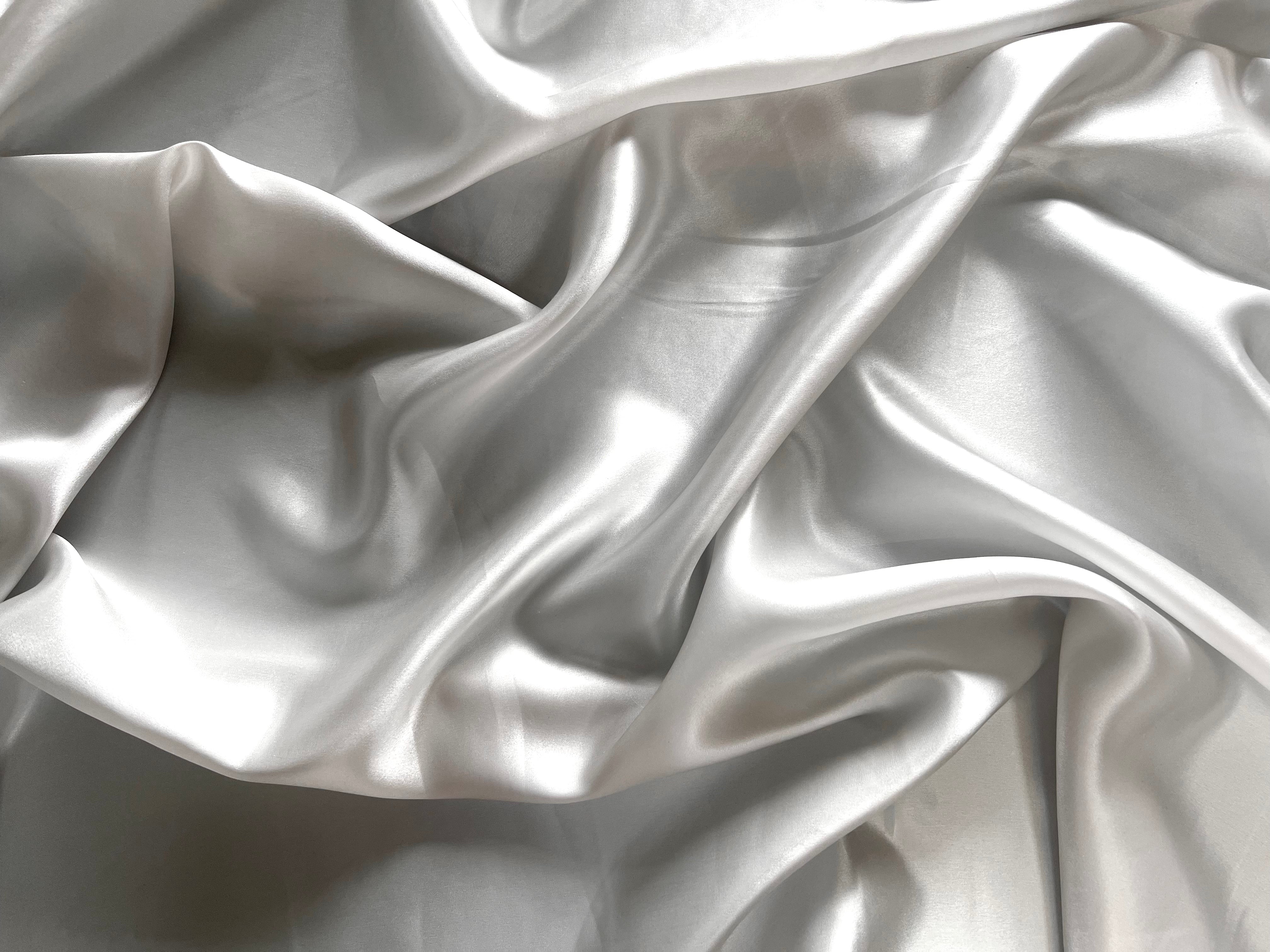 (Chute)SATIN DE SOIE UNI ARGENTE - My Little Coupon