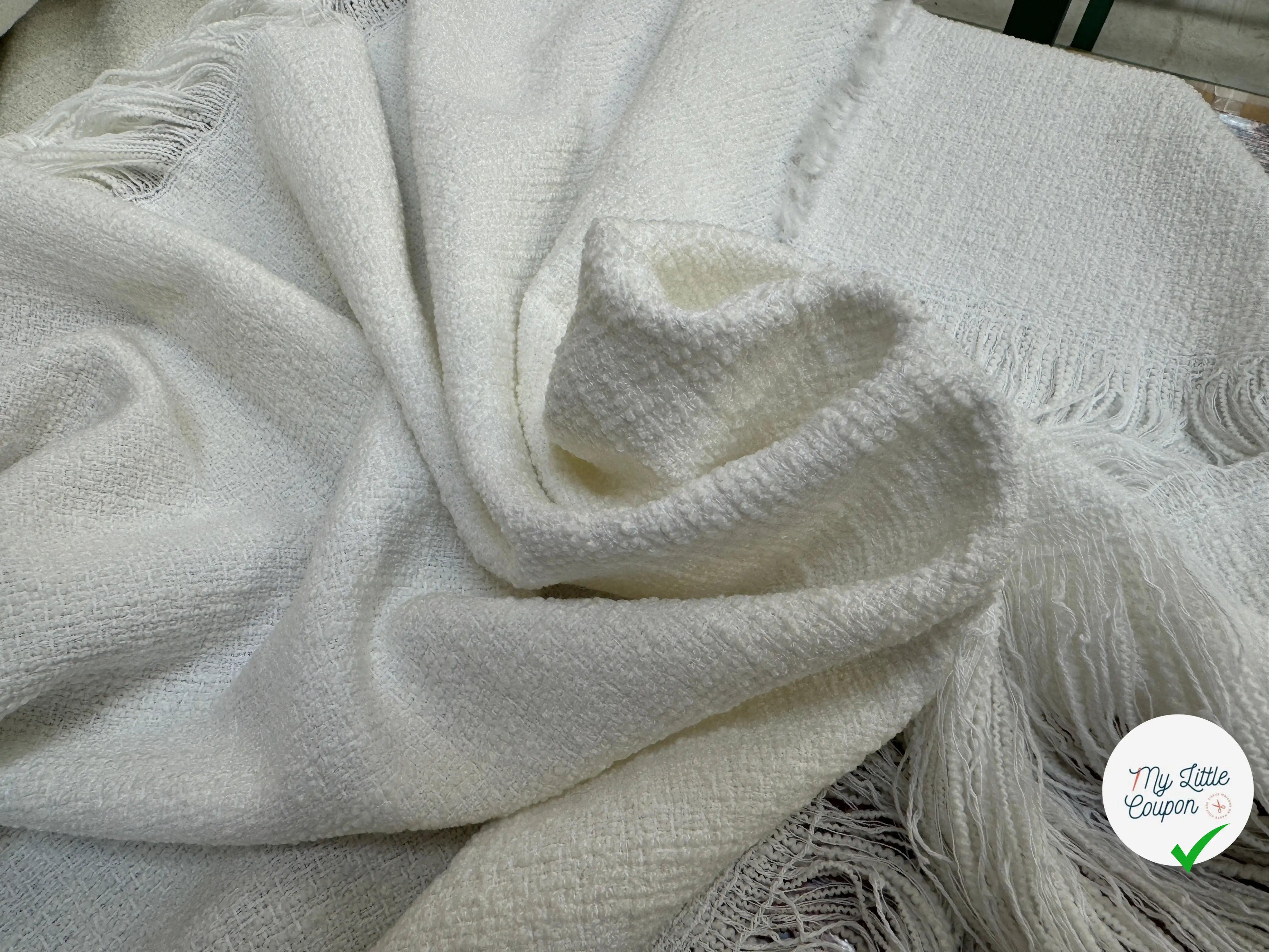 (Chute)TWEED PRINTEMPS PANNEAUX BLANC LEGEREMENT IVOIRE - My Little Coupon