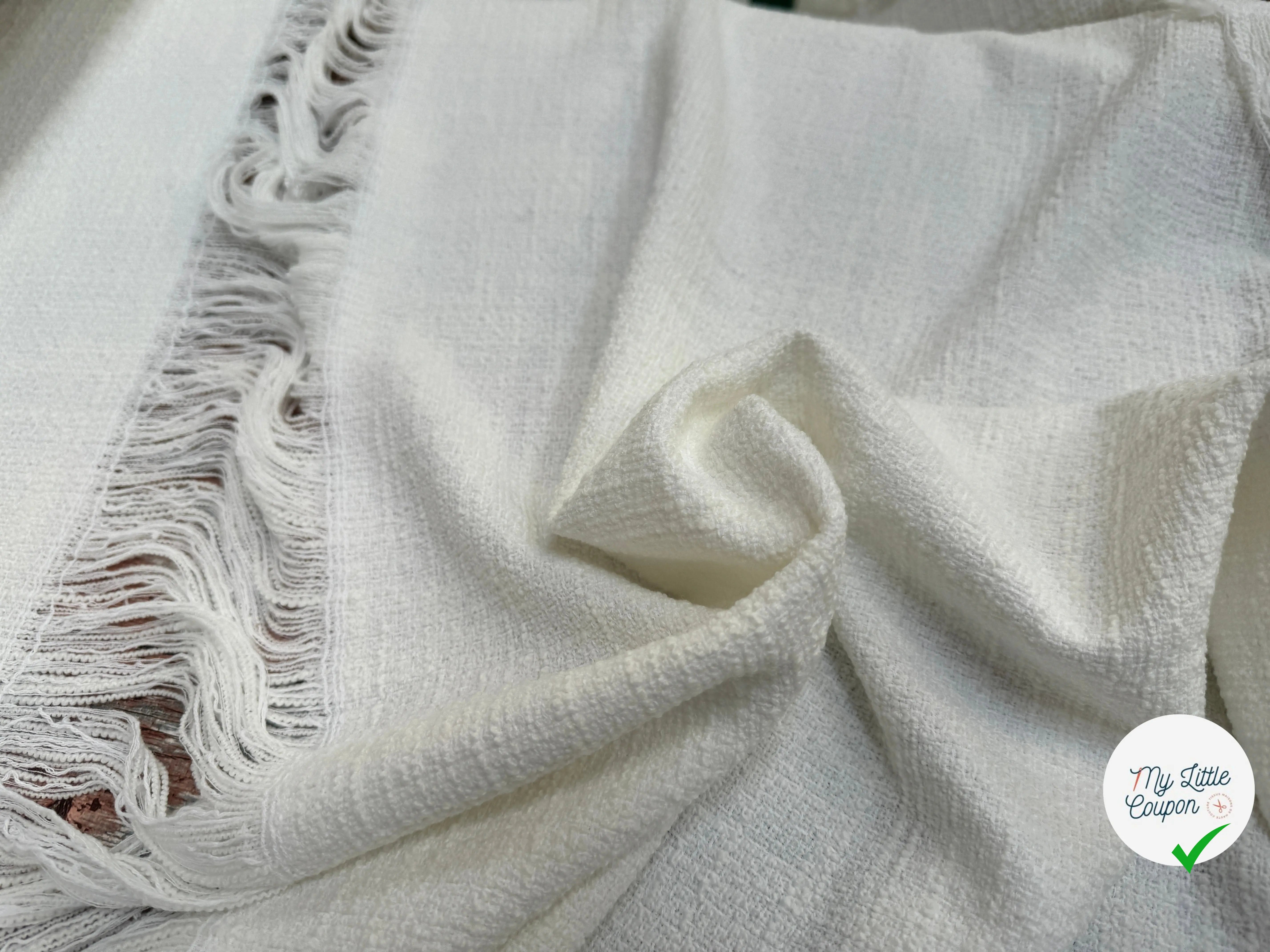 (Chute)TWEED PRINTEMPS PANNEAUX BLANC LEGEREMENT IVOIRE - My Little Coupon