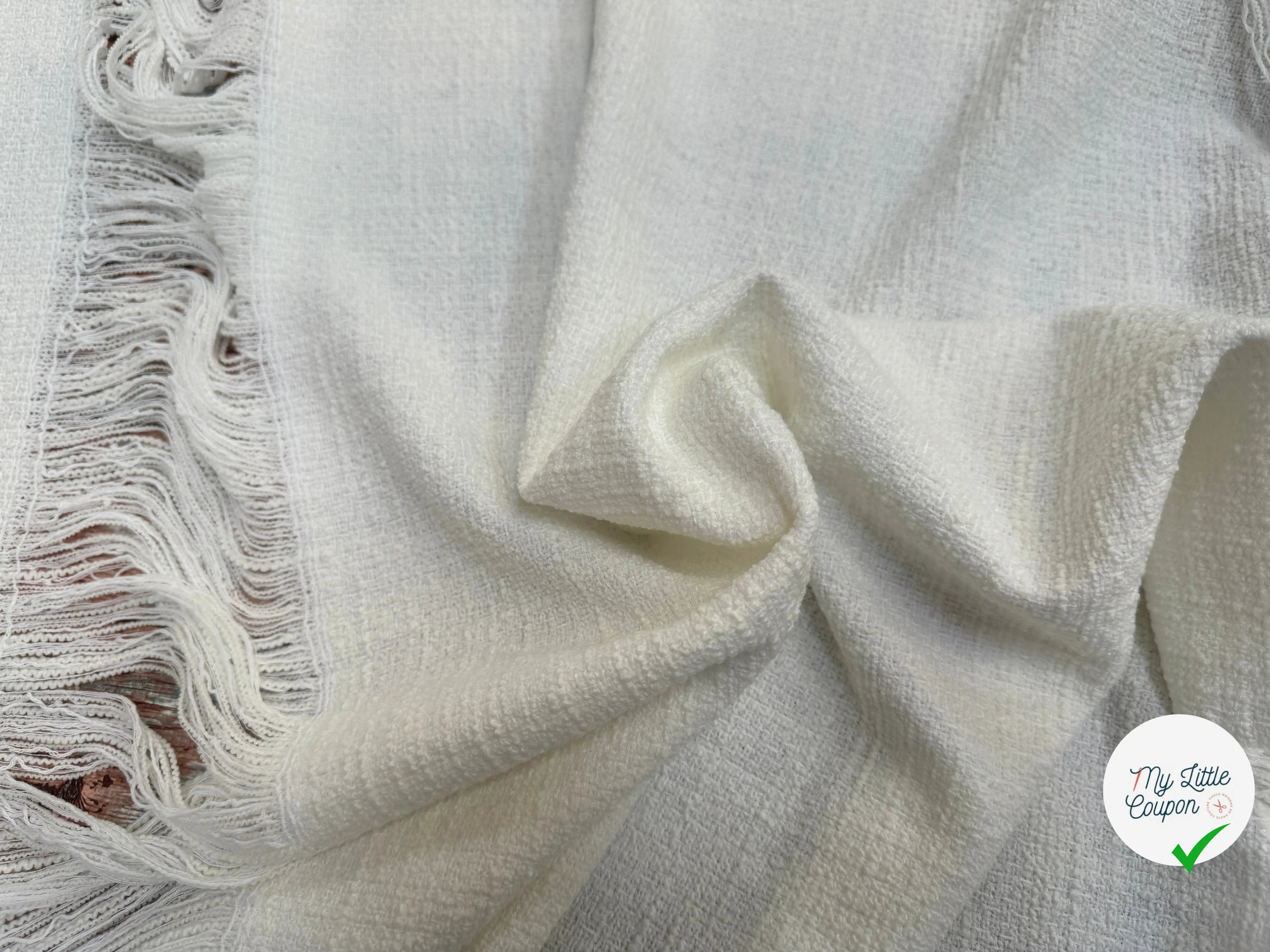 (Chute)TWEED PRINTEMPS PANNEAUX BLANC LEGEREMENT IVOIRE - My Little Coupon