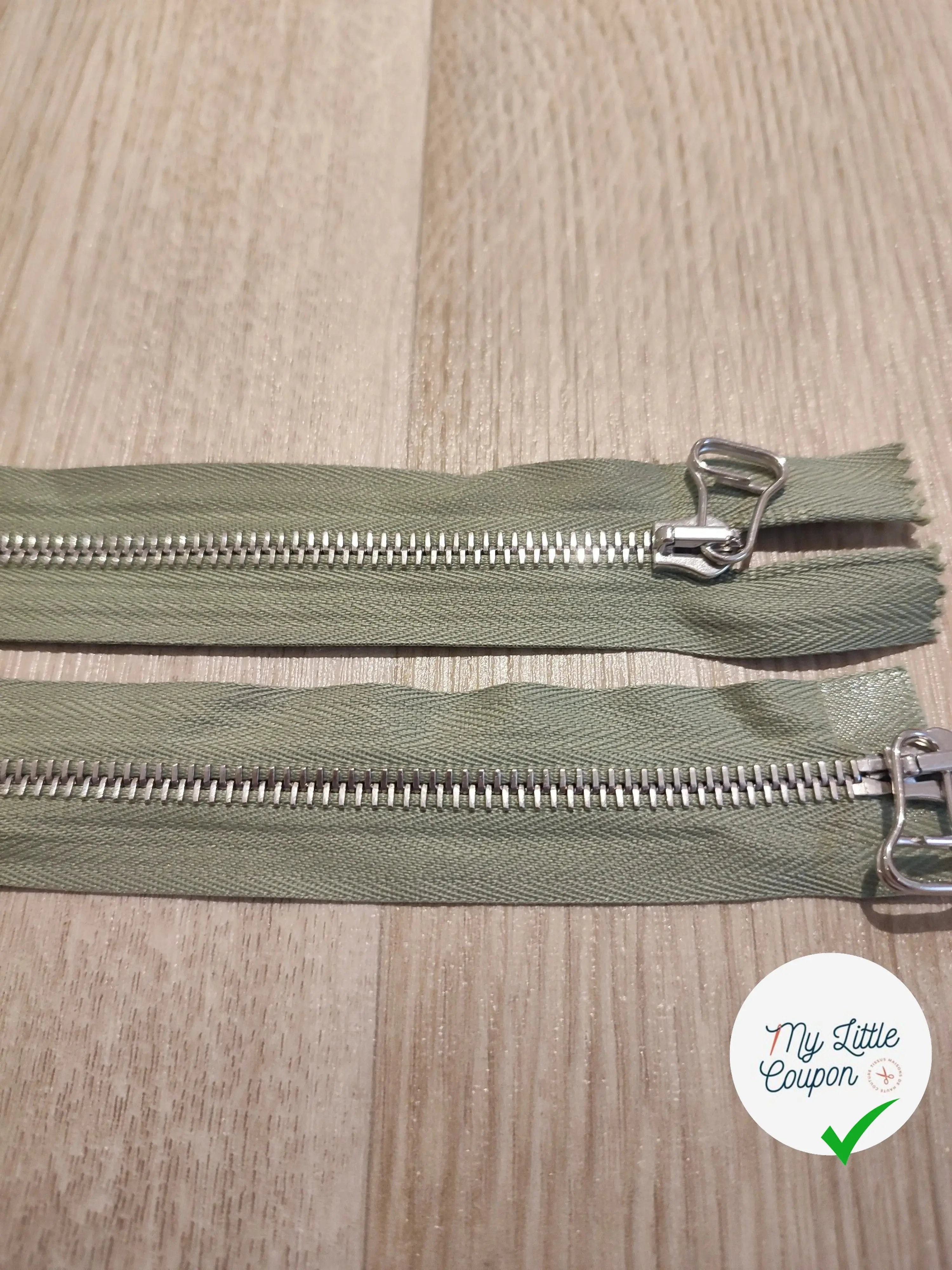 FERMETURE RIRI METAL NON SÉPARABLE DOUBLE CHEMINS 80CM VERT CLAIR - My Little Coupon