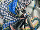 SATIN DE SOIE ITALIEN IMPRIMÉ CREATORE GEOMETRIQUE - My Little Coupon