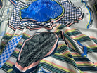 SATIN DE SOIE ITALIEN IMPRIMÉ CREATORE GEOMETRIQUE - My Little Coupon