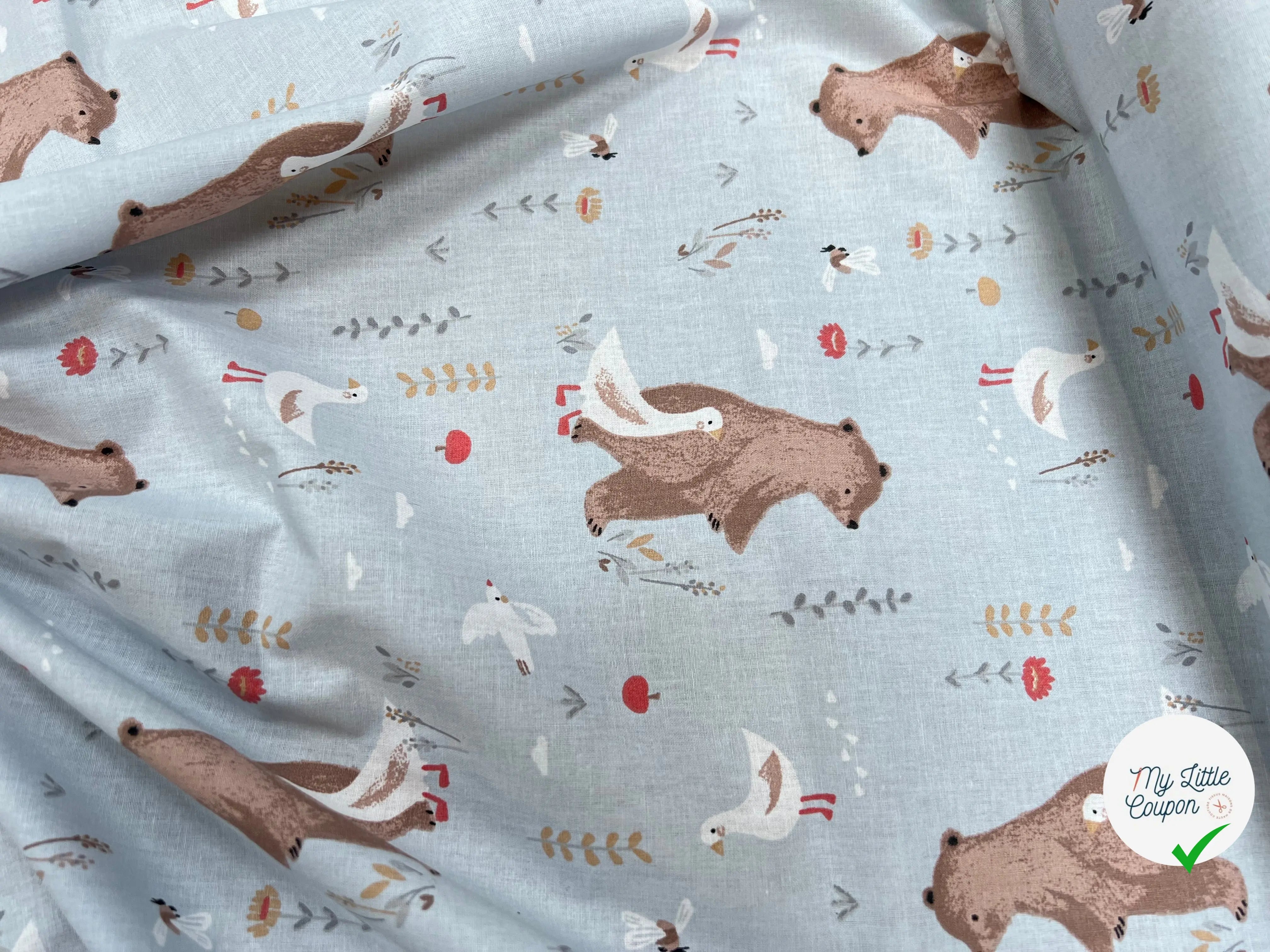 Coton Imprimé NOMINOE Vert / Marron - My Little Coupon