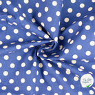 Cretonne de coton à pois bleu marine - My Little Coupon