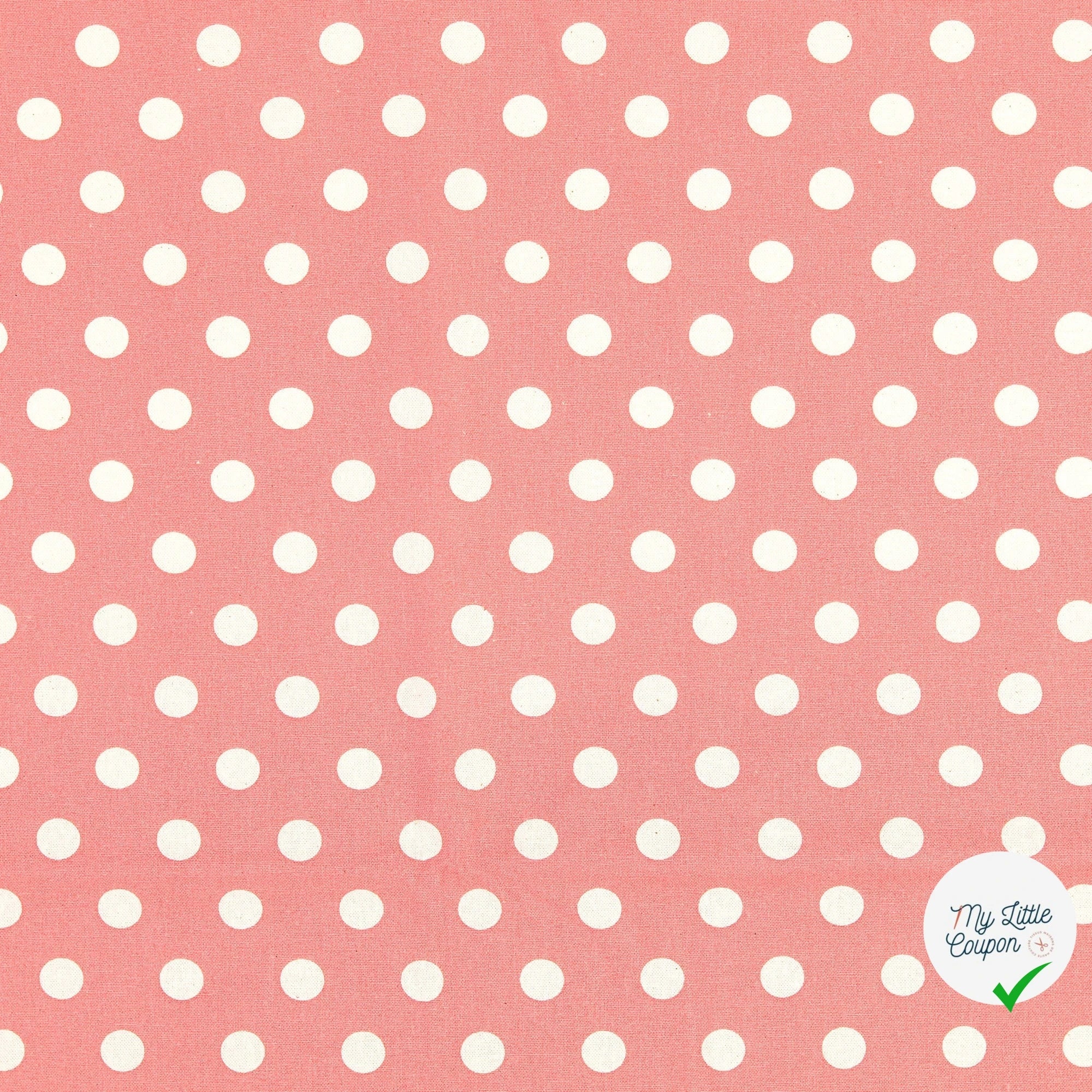 Cretonne de coton à pois bordeaux - My Little Coupon
