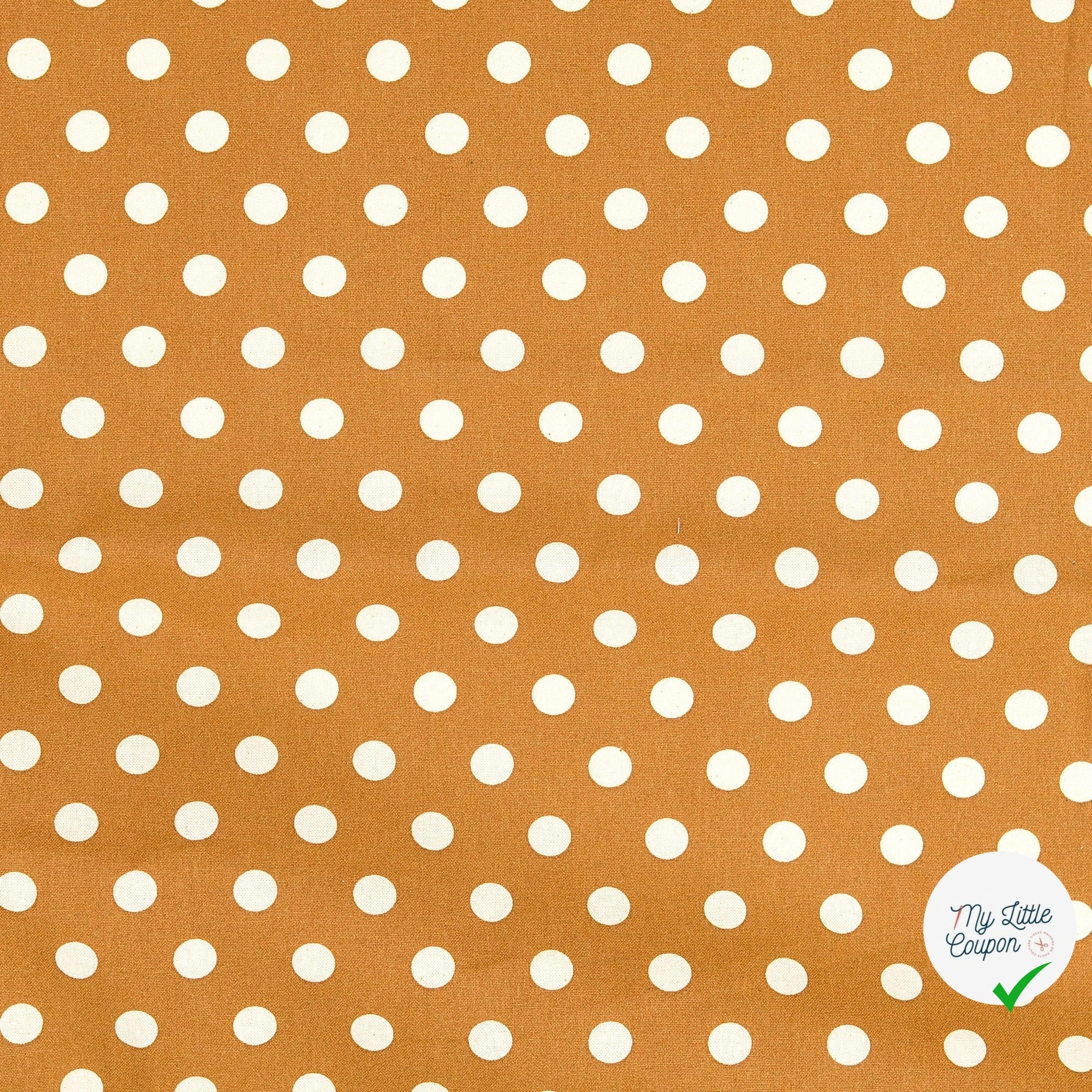 Cretonne de coton à pois marron - My Little Coupon