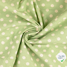 Cretonne de coton à pois menthe foncée - My Little Coupon
