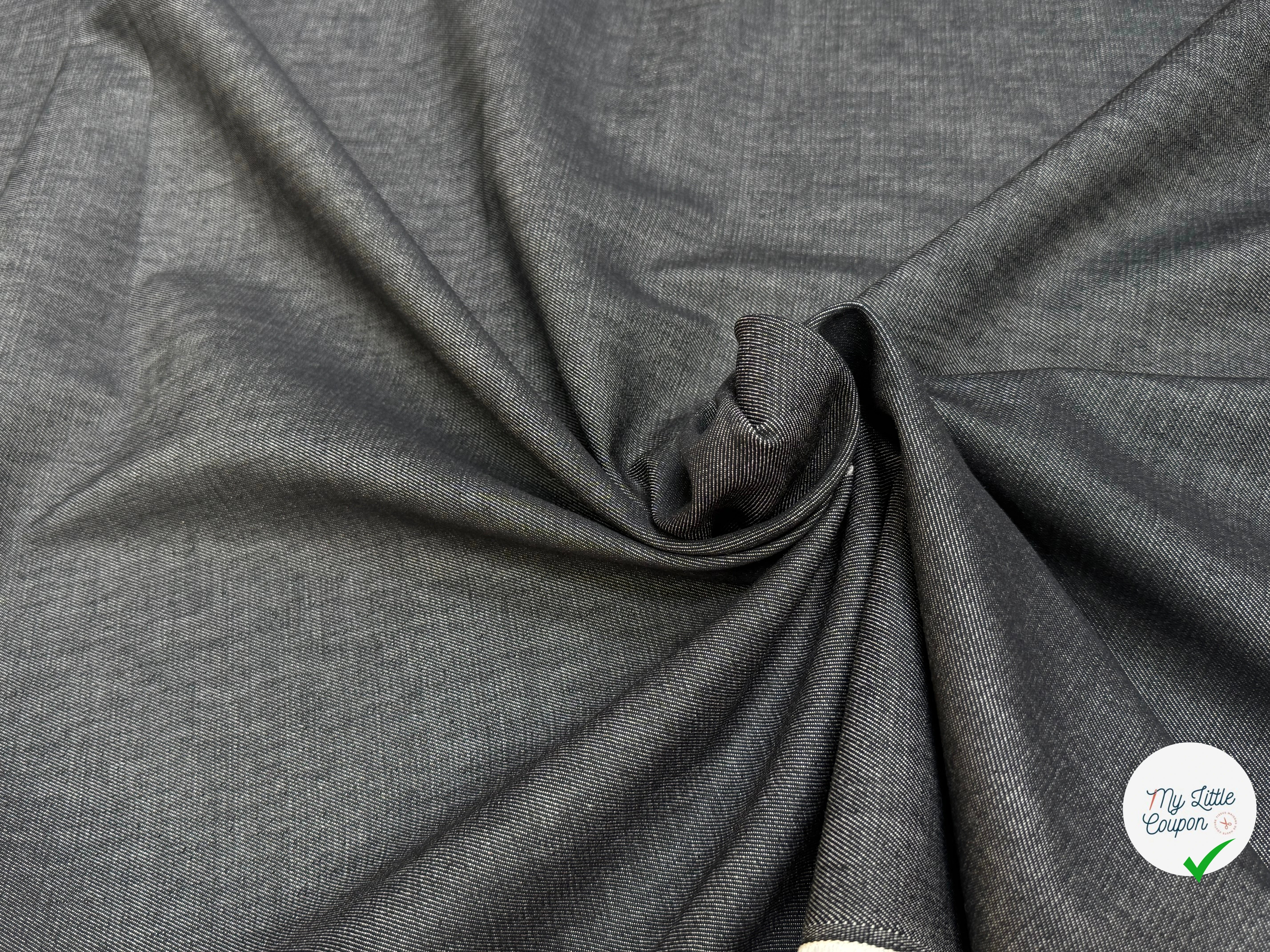 DENIM COTON LÉGÈREMENT STRETCH UNIVERSE/ANTRACITE 99% COTON - My Little Coupon
